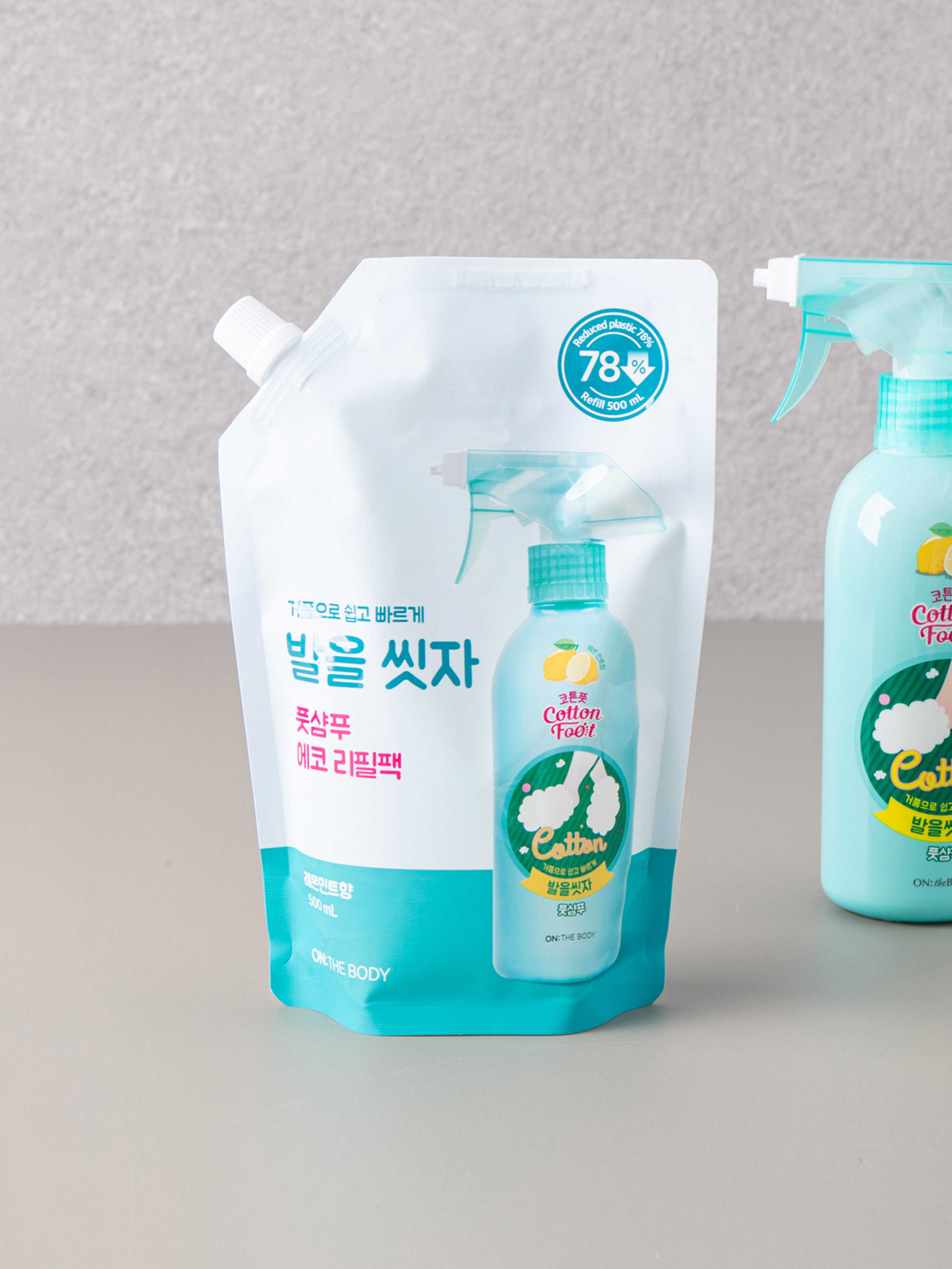 온더바디 발을 씻자 풋샴푸 리필 500 ml 레몬 향
