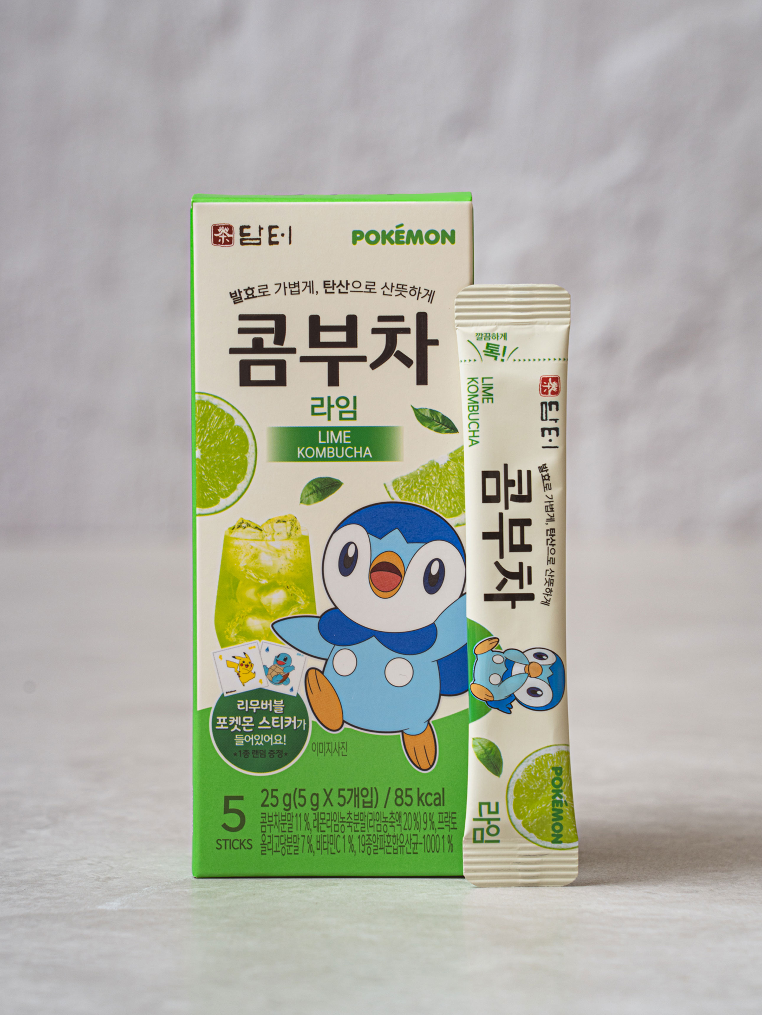담터 포켓몬 콤부차 5개입 라임