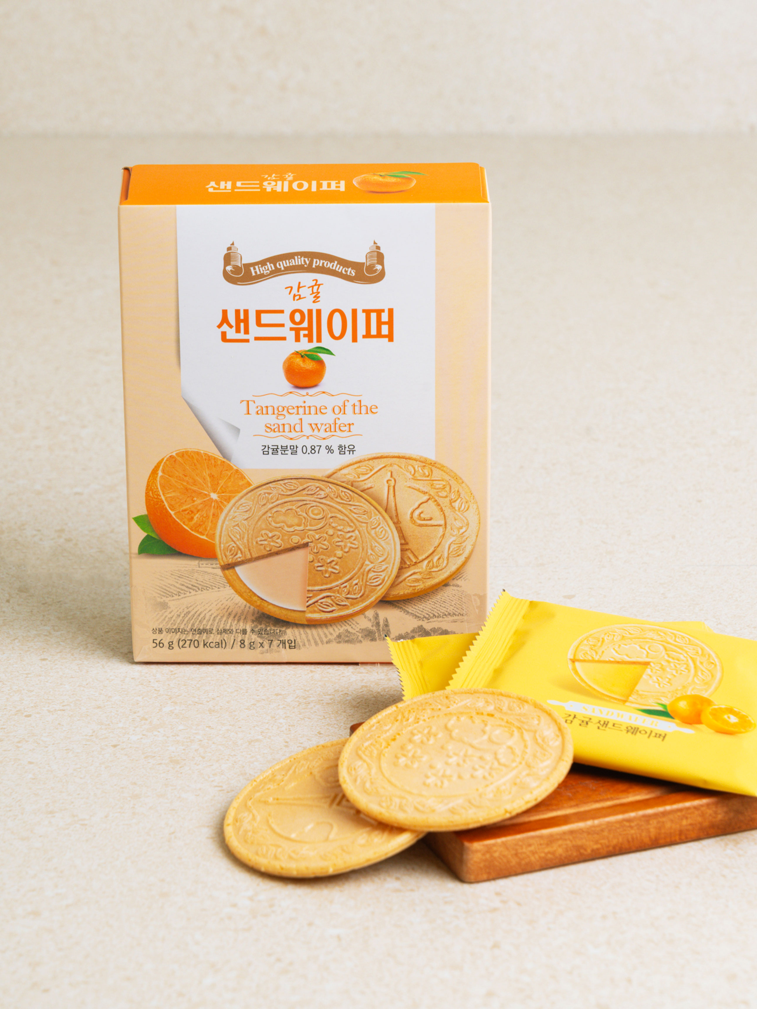 다이소 감귤 샌드 웨이퍼 56 g