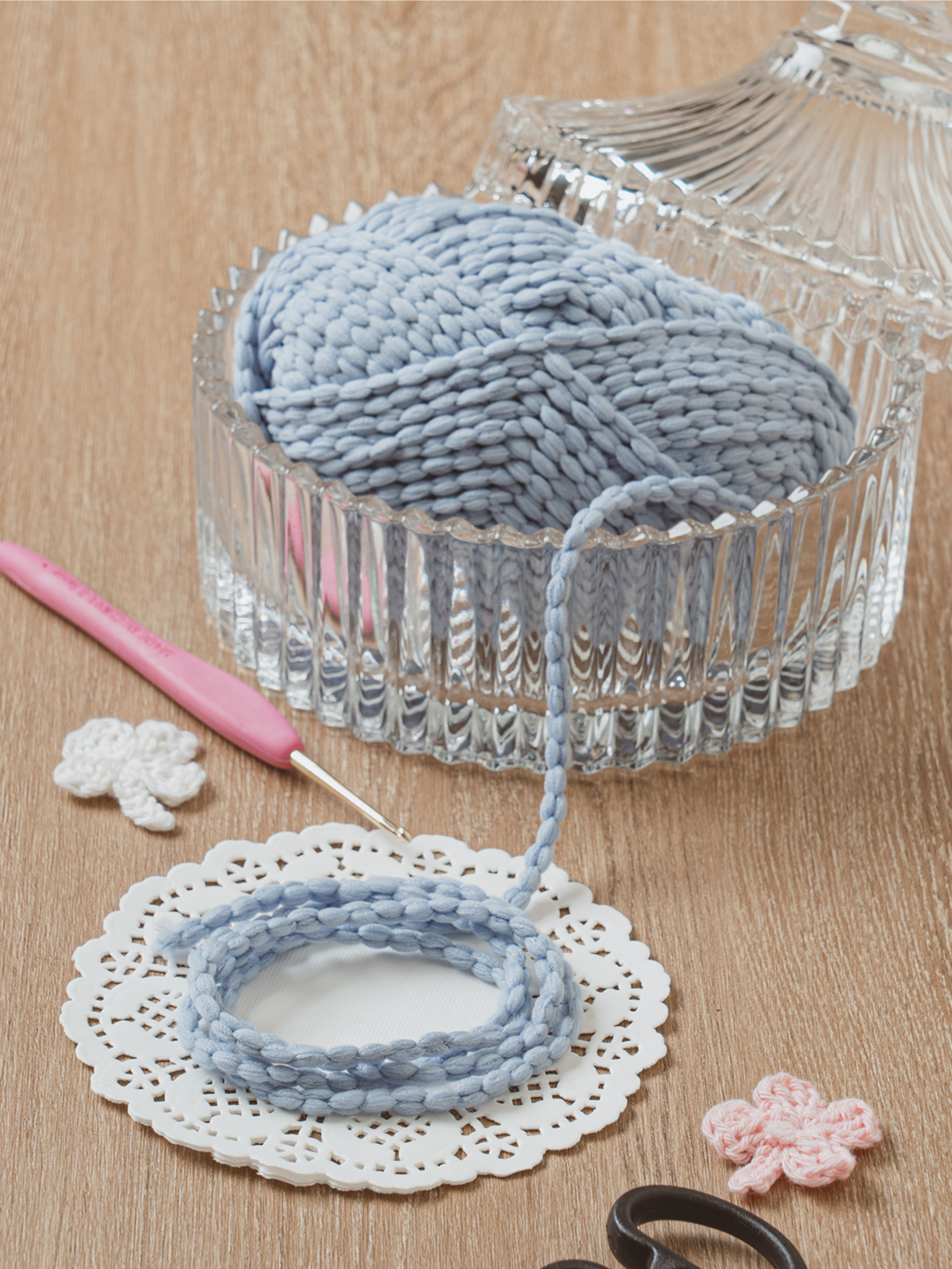 Пряжа для салфеток из микрофибры 40 г синяя
