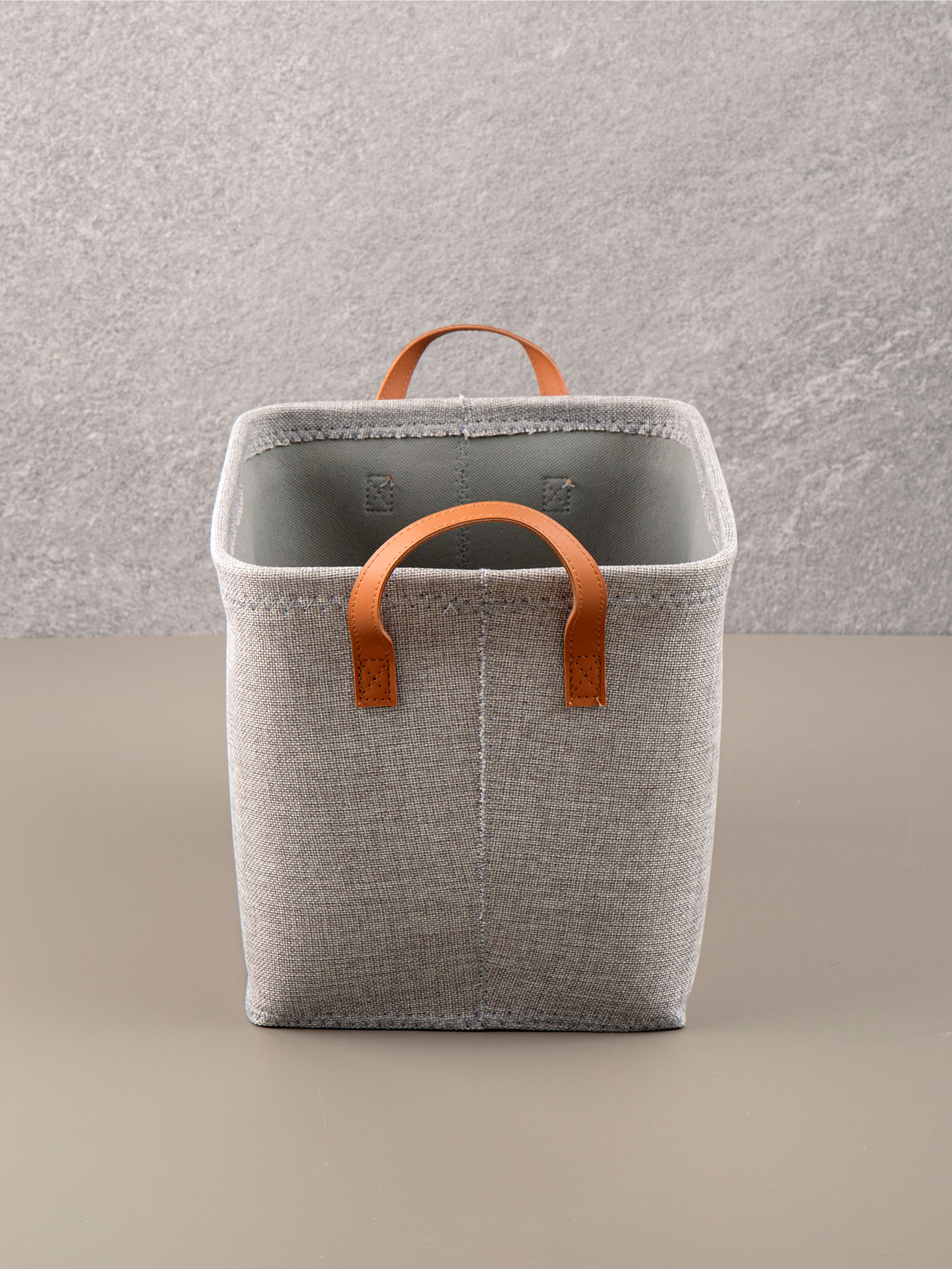 패브릭 손잡이 바구니 38 X 26 cm 그레이