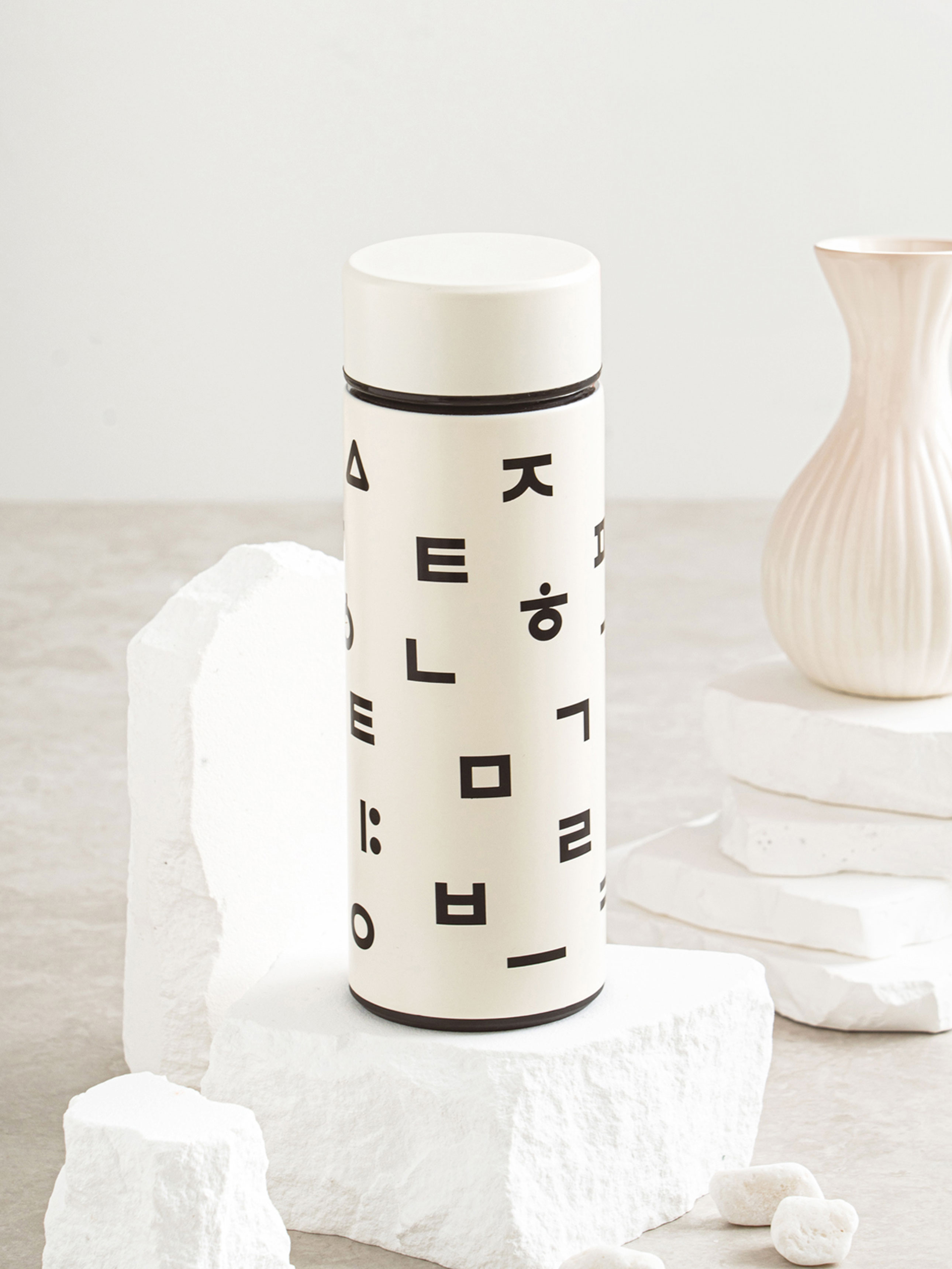 한글 패턴 텀블러 380 ml 화이트