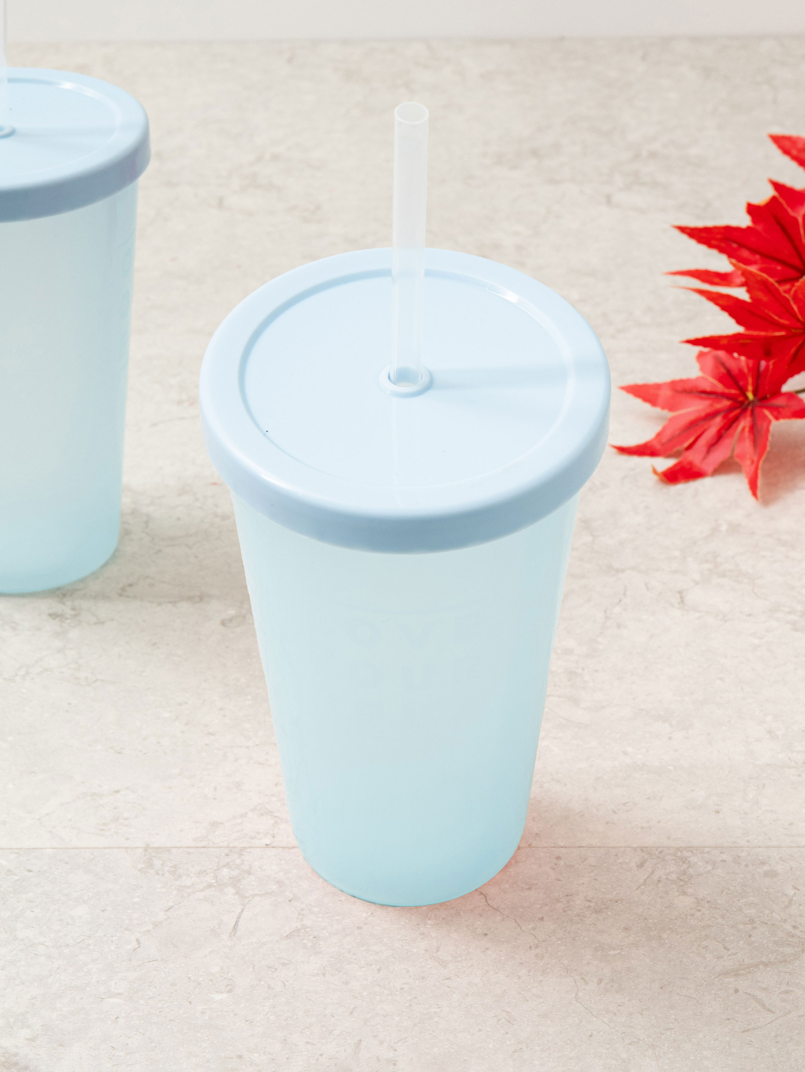 클리어 빨대 컵 600 ml