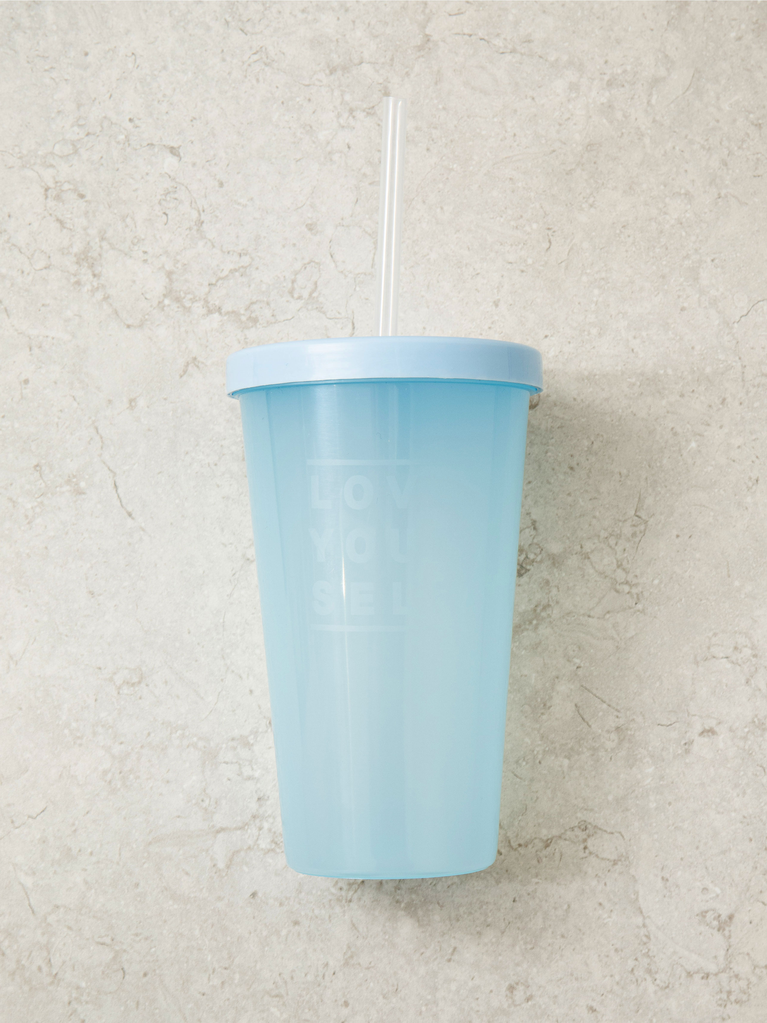 클리어 빨대 컵 600 ml