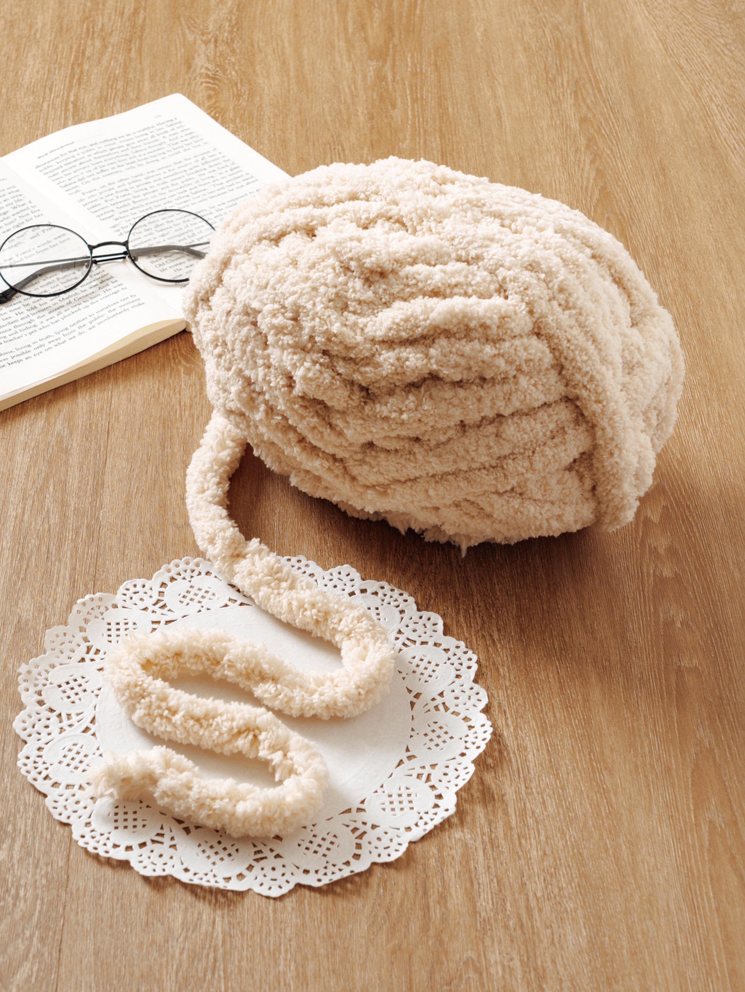 뽀글이 빅 핸드니팅 뜨개실 250 g 아이보리