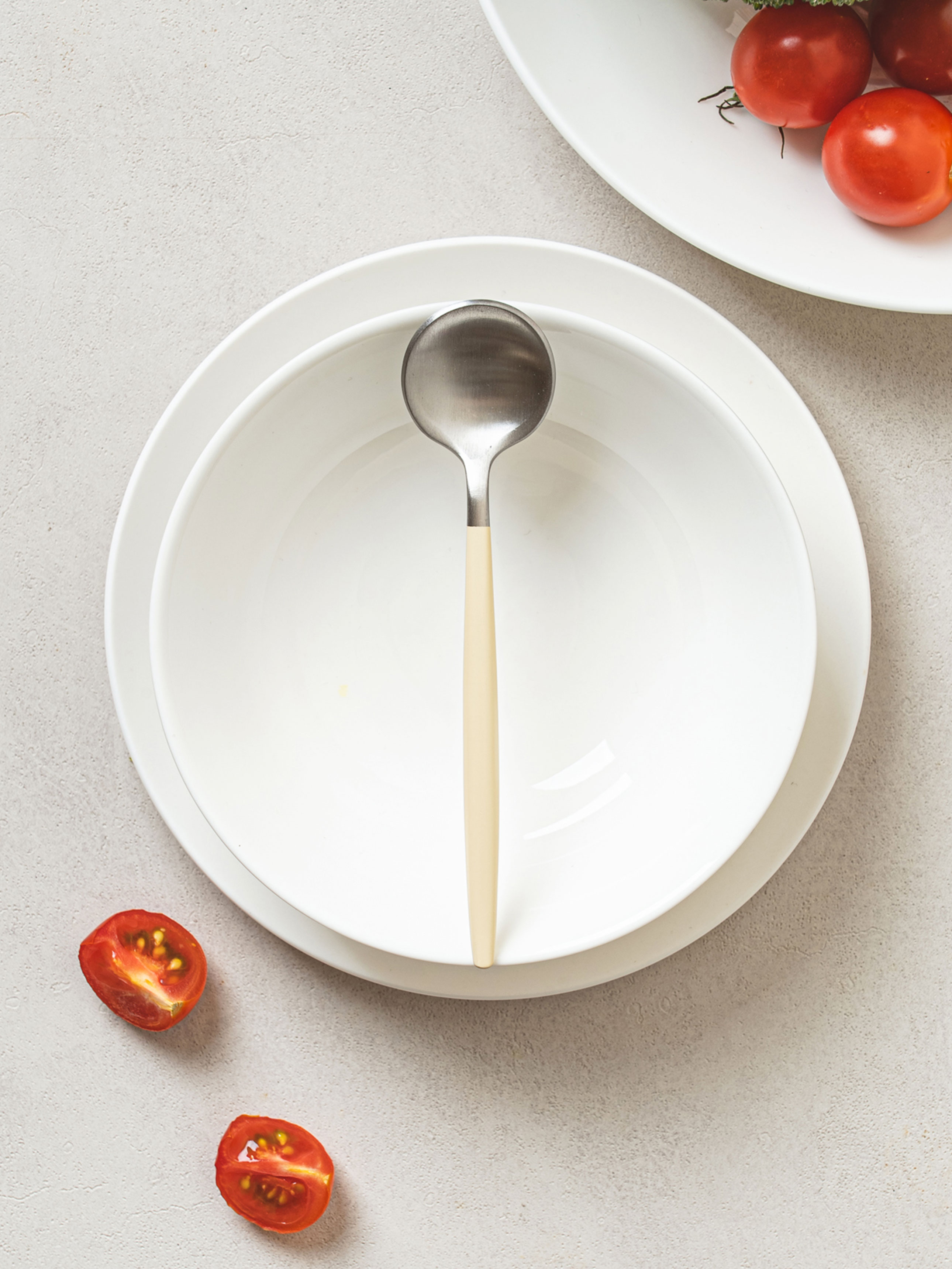 무광 분체 핸들 디저트 스푼