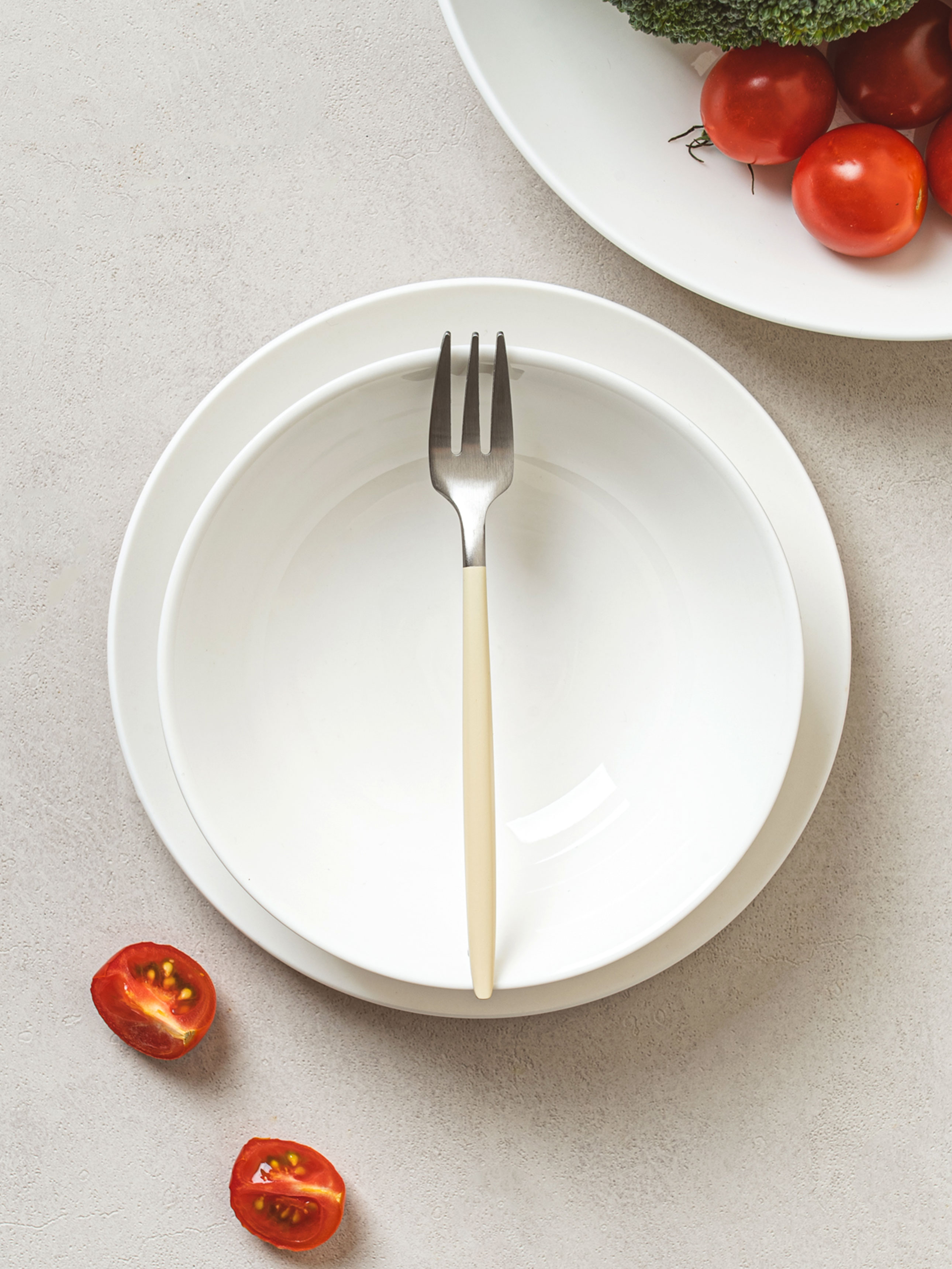 무광 분체 핸들 디저트 포크