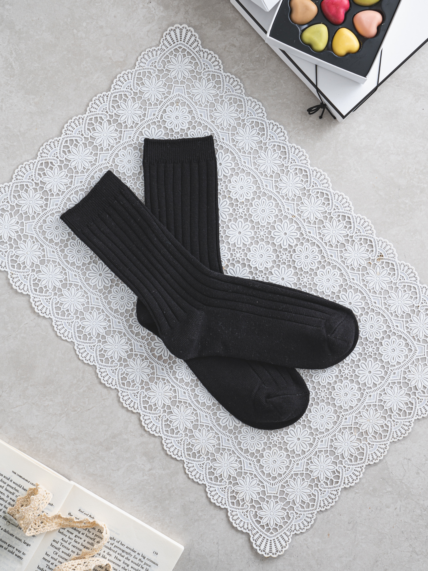 Носки женские высокие Monfoot Черные