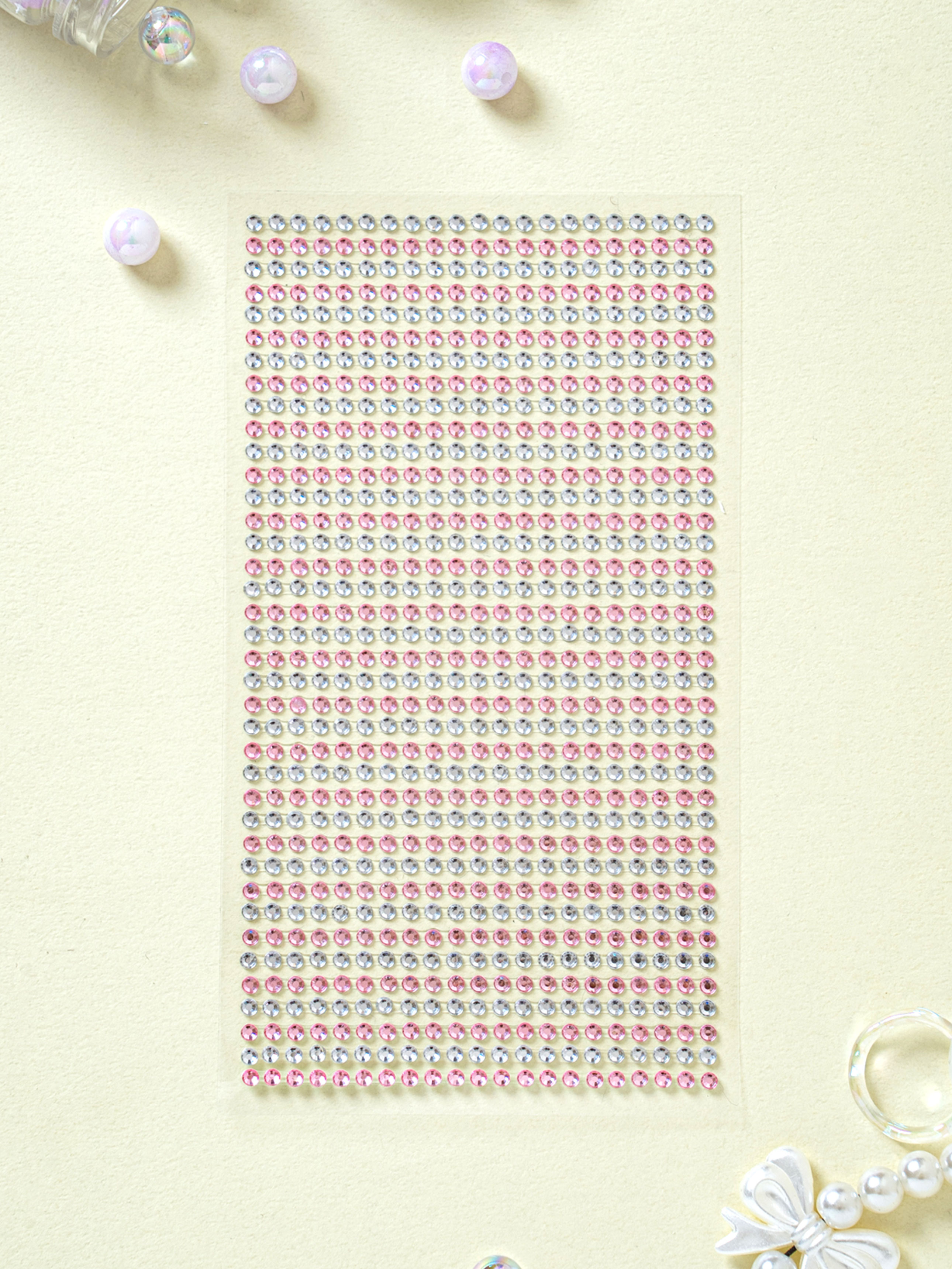 보석 원형 스티커 3 mm 핑크