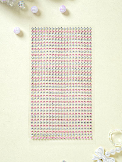 보석 원형 스티커 3 mm 핑크