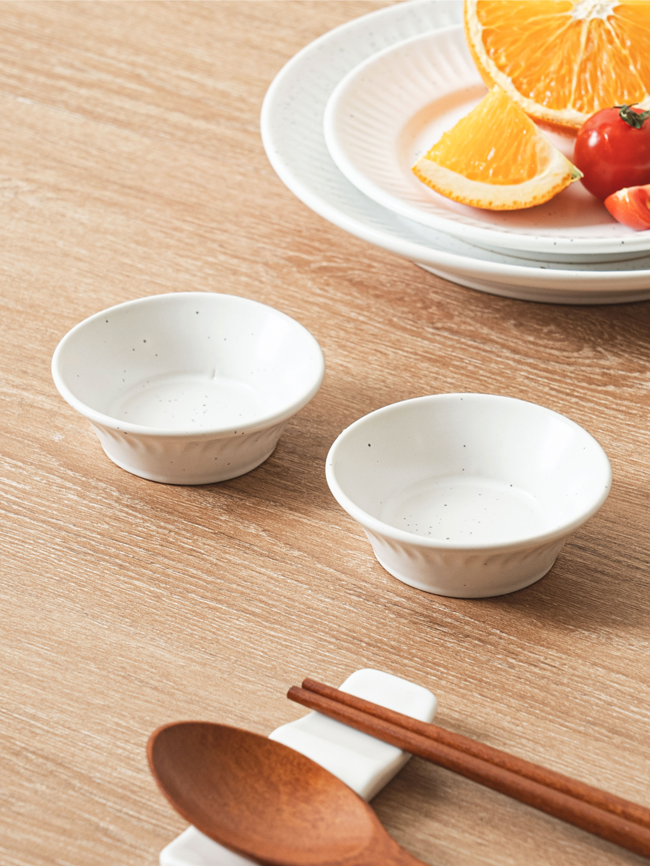 무광 파스텔 줄무늬 양각 종지 6.8 cm 2개입