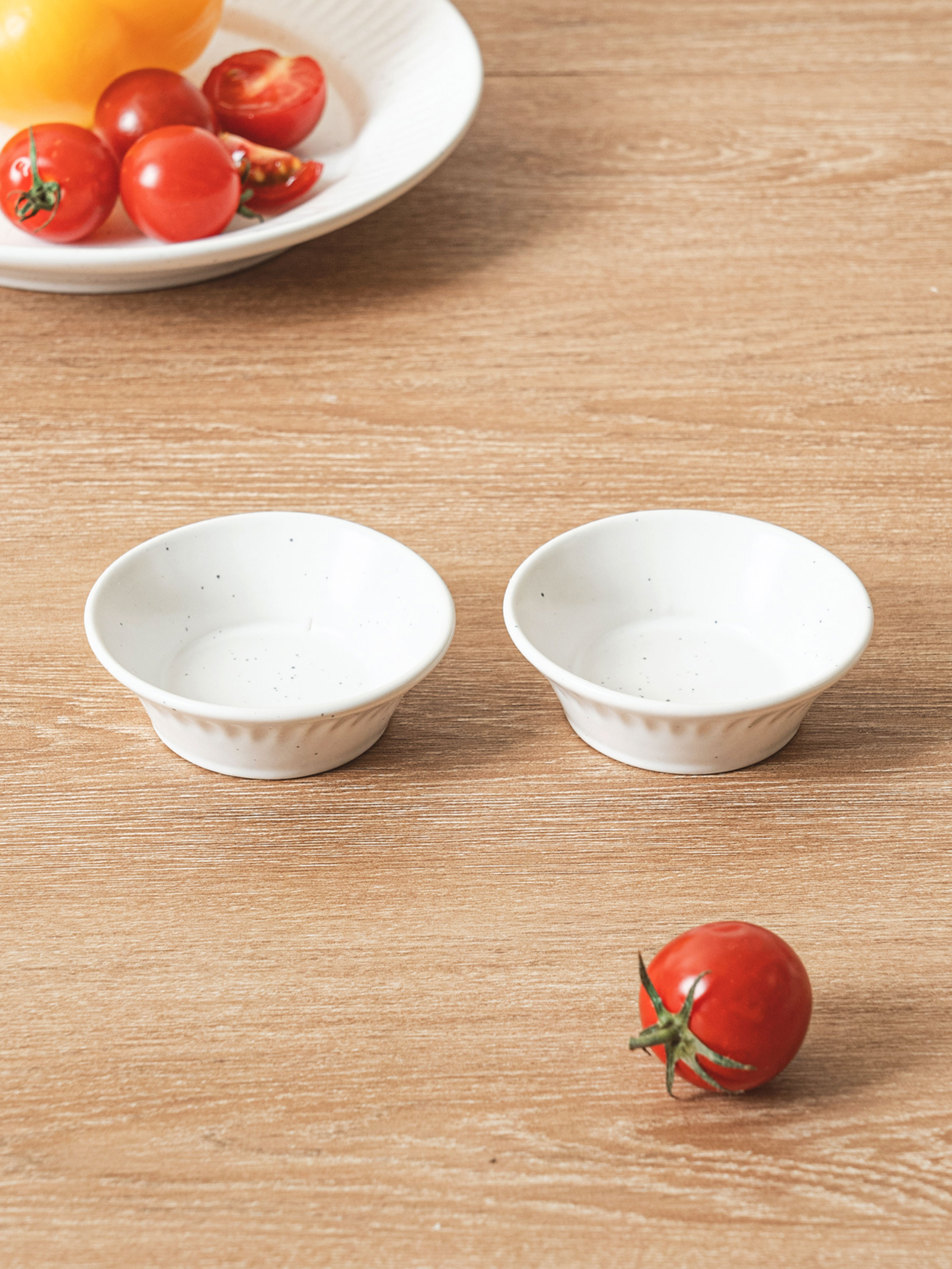 무광 파스텔 줄무늬 양각 종지 6.8 cm 2개입