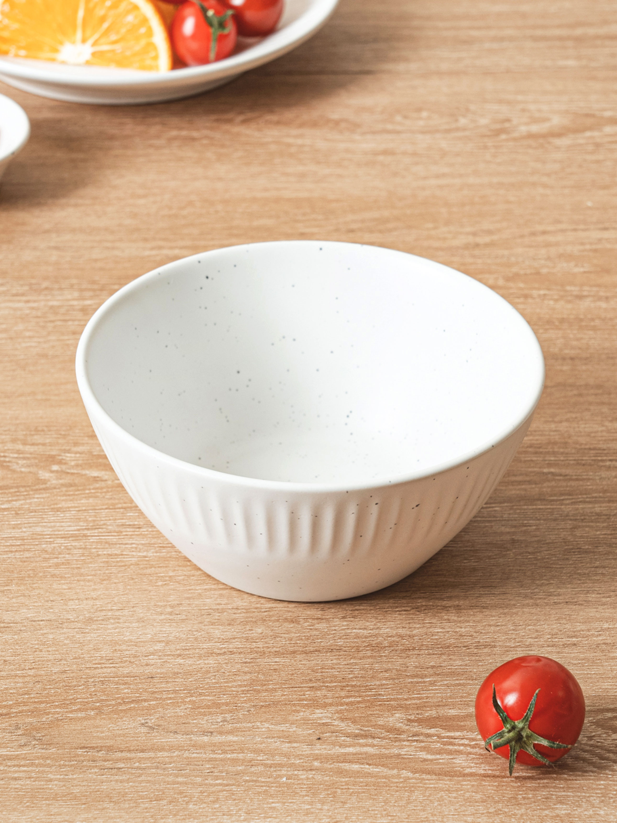 무광 파스텔 줄무늬 양각 대접 13 cm