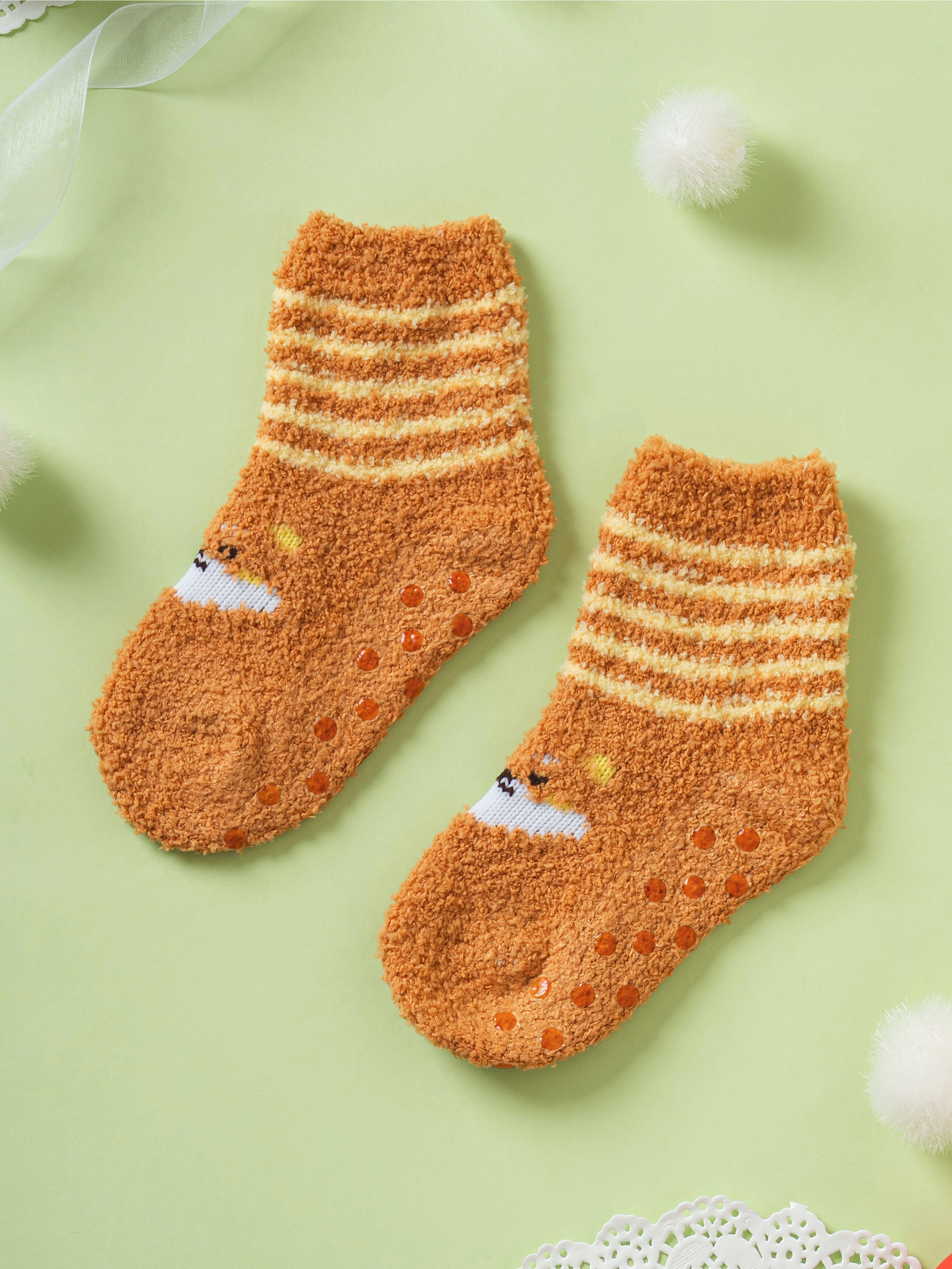 Махровые носки Monfoot для детей 4-6 лет коричневые