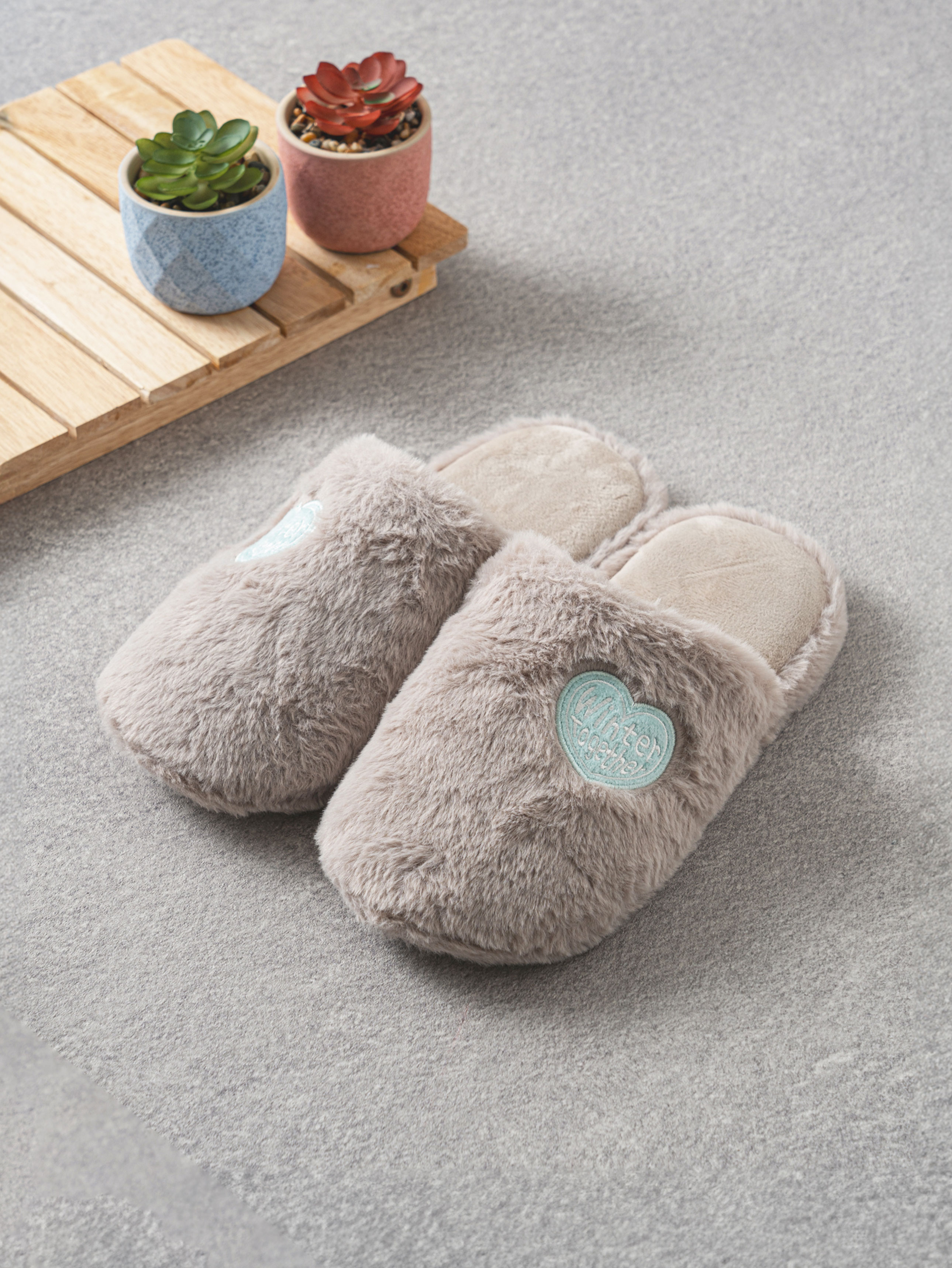 Домашние тапочки Winter Together 250~270 мм (коричневый)
