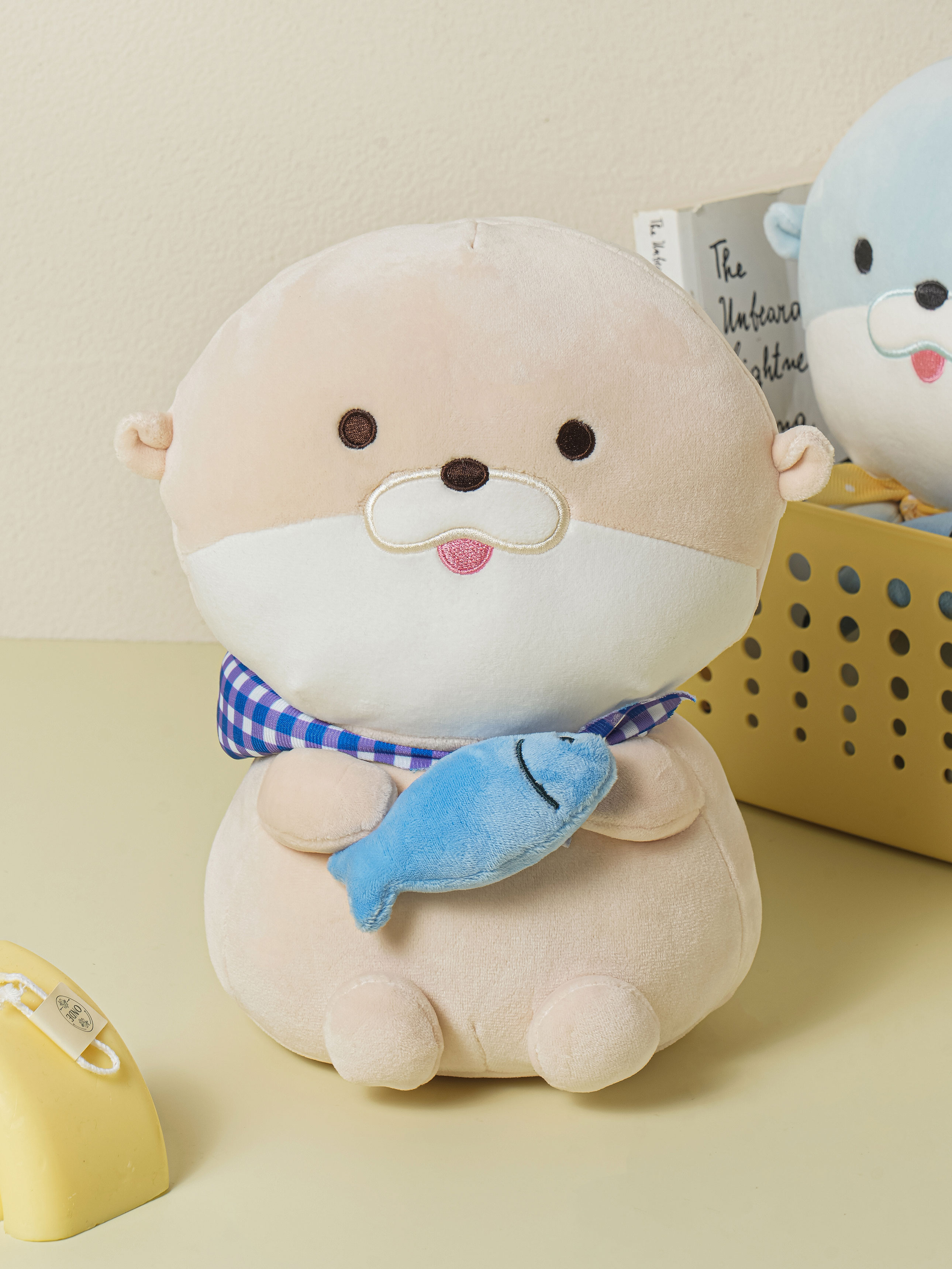 쿨링 머플러 멘 수달 인형 베이지