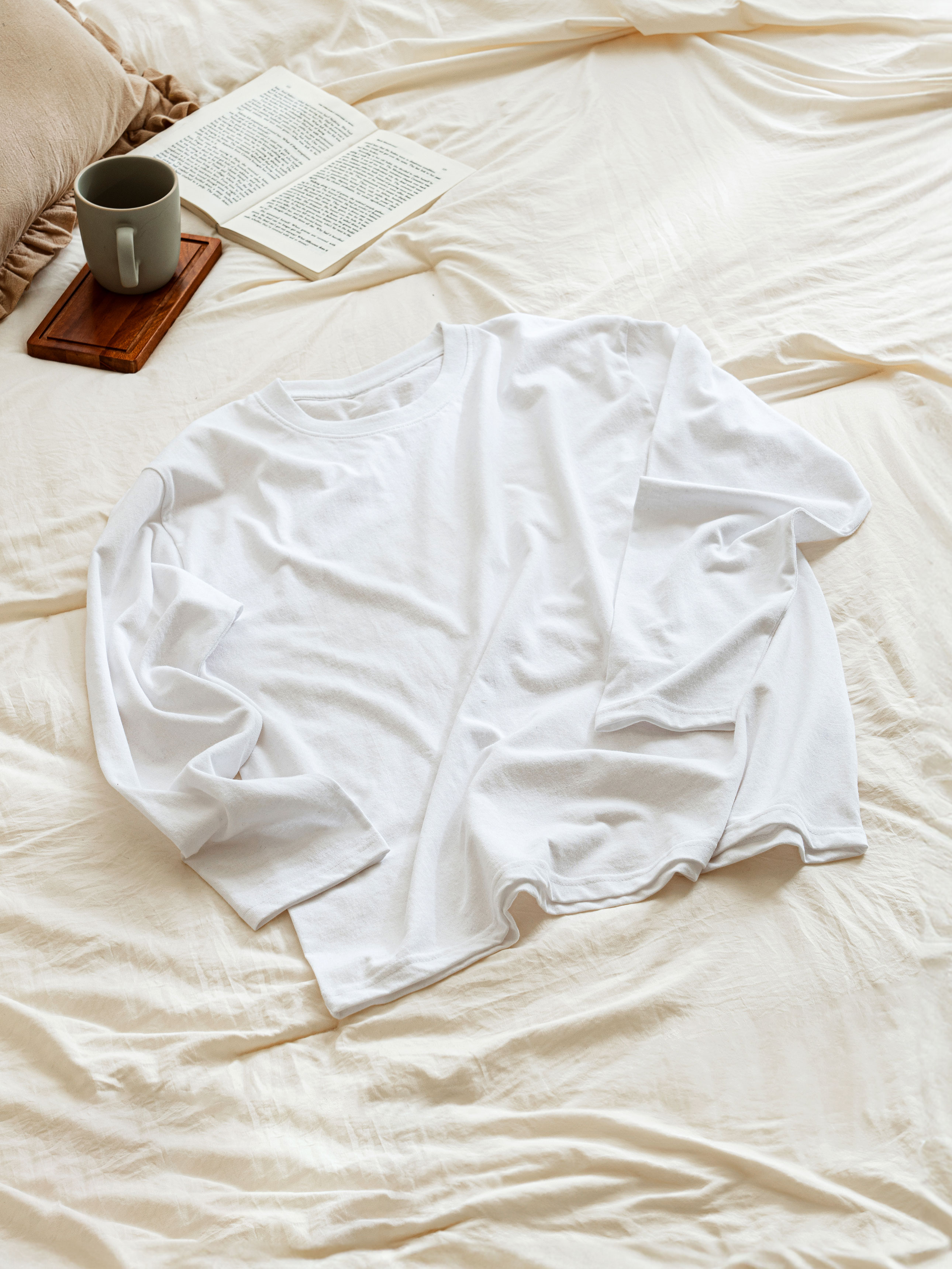 Базовый лонгслив XL белый