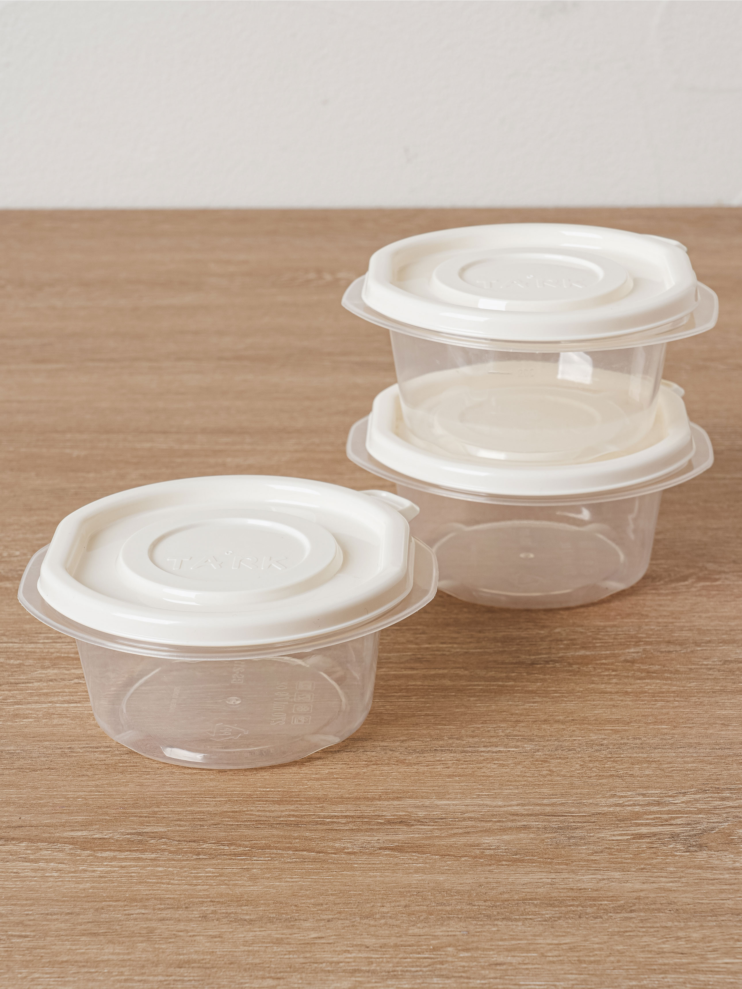 TARK 원형 간편 용기 270ml 3개입 화이트