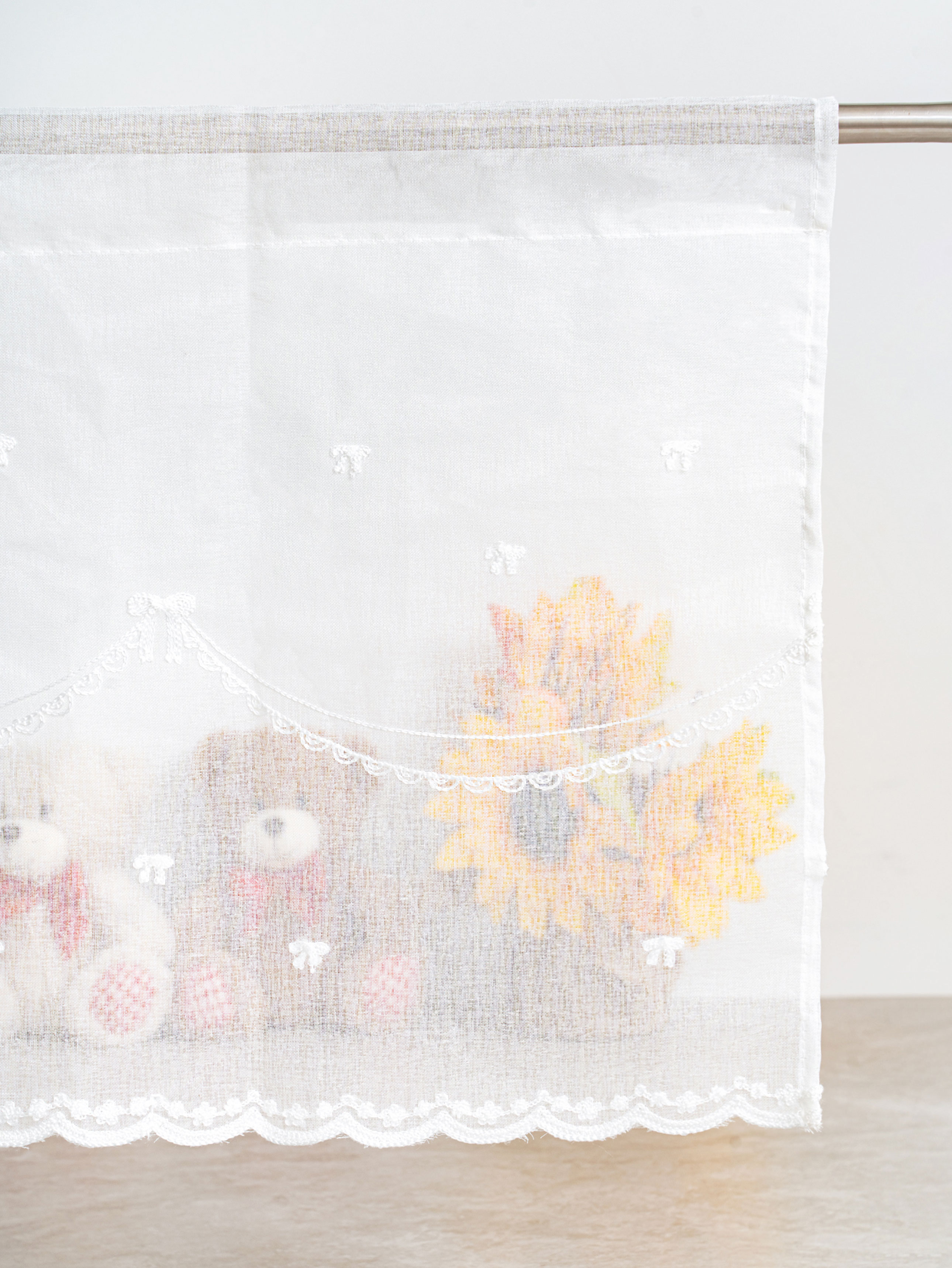 리본 자수 커튼 100 X 45 cm