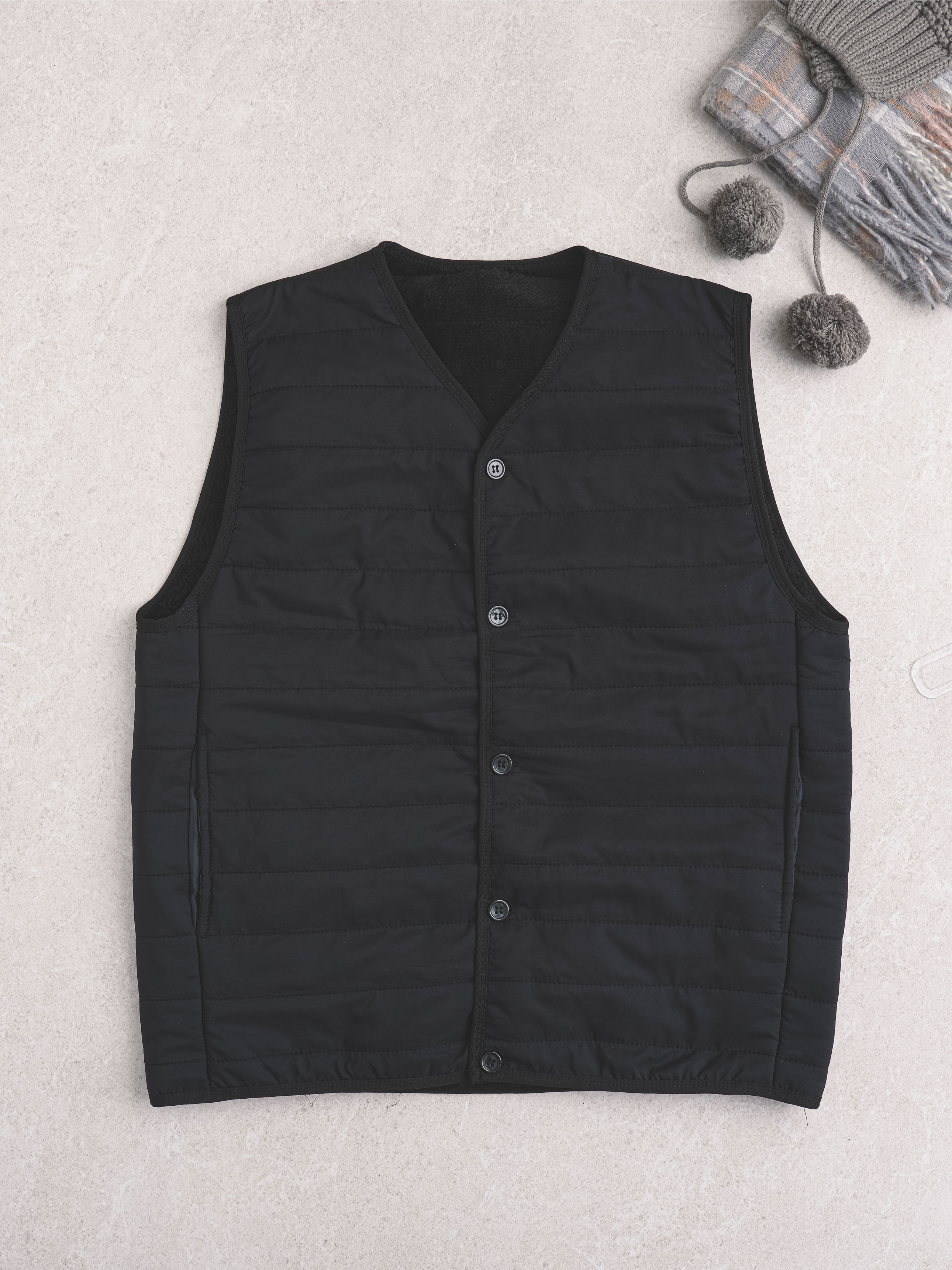패딩 털 안감 조끼 XL