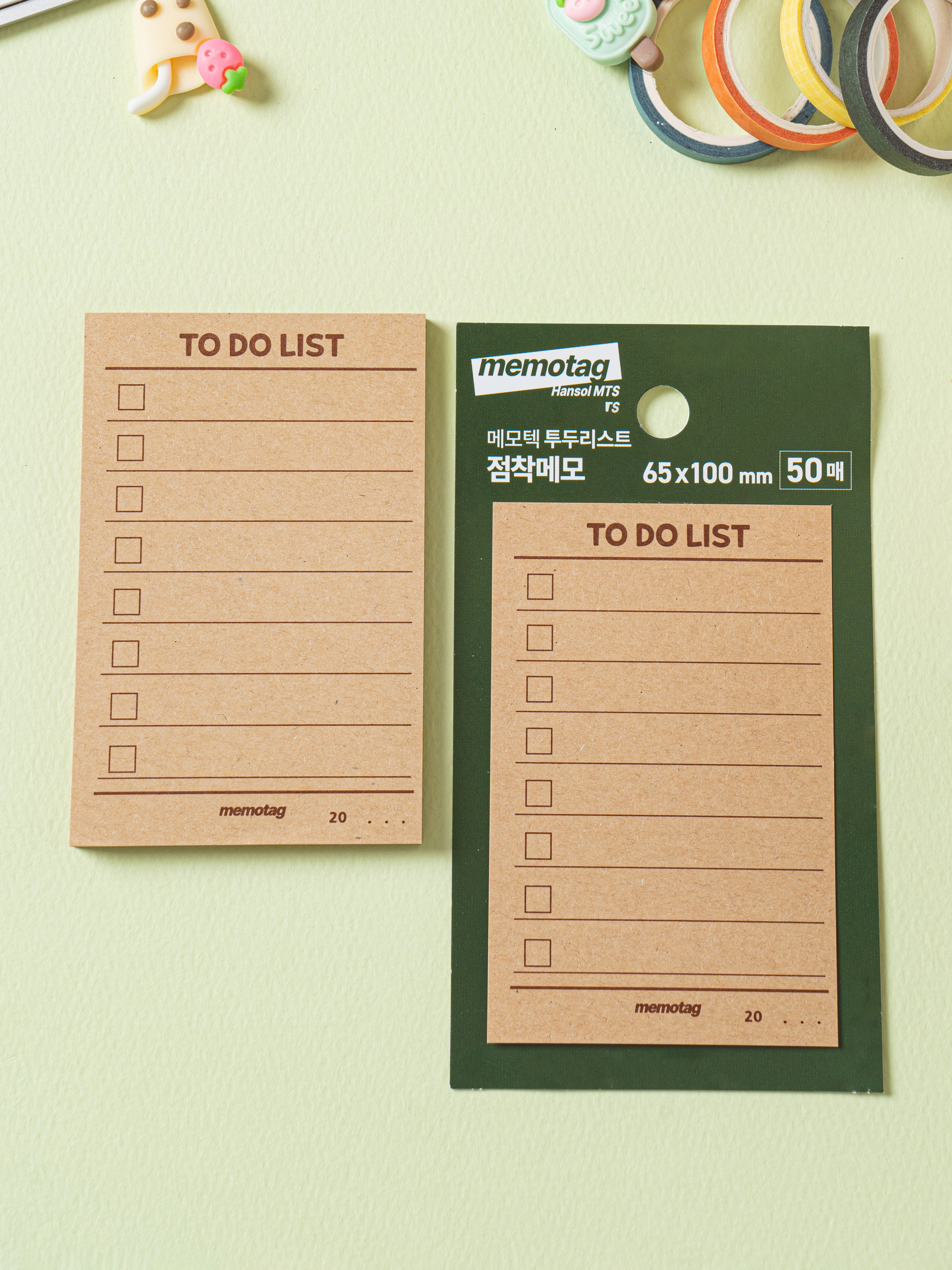 메모텍 크라프트 점착 메모 50매입