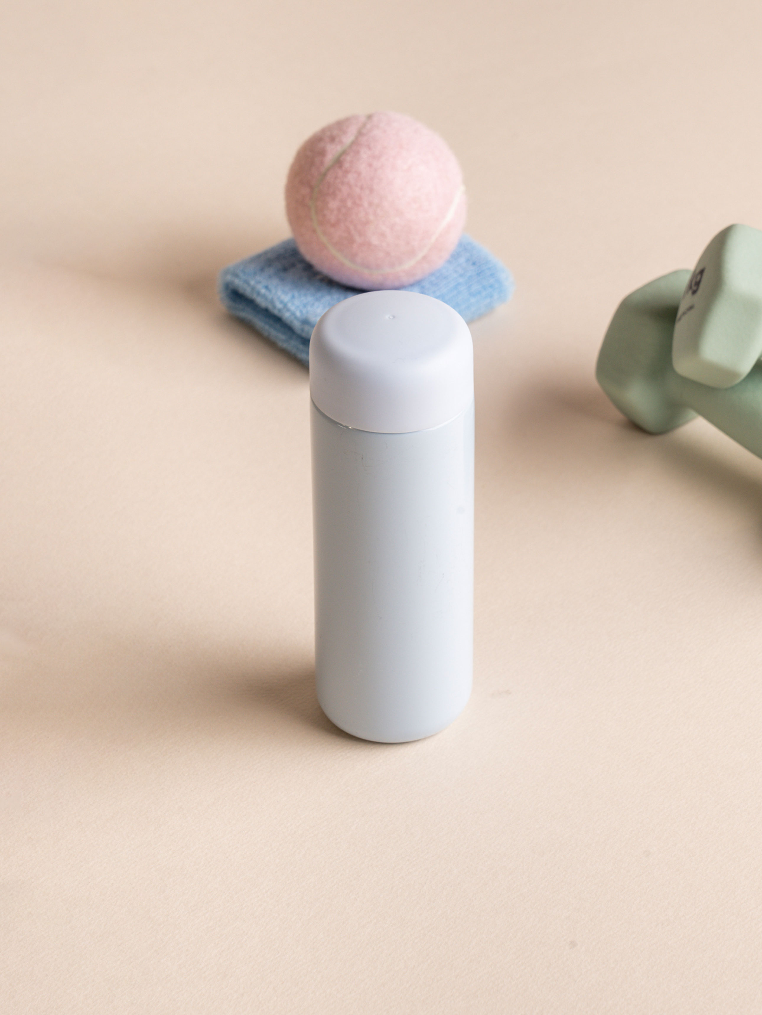 둥근 미니 텀블러 200 ml 스카이블루
