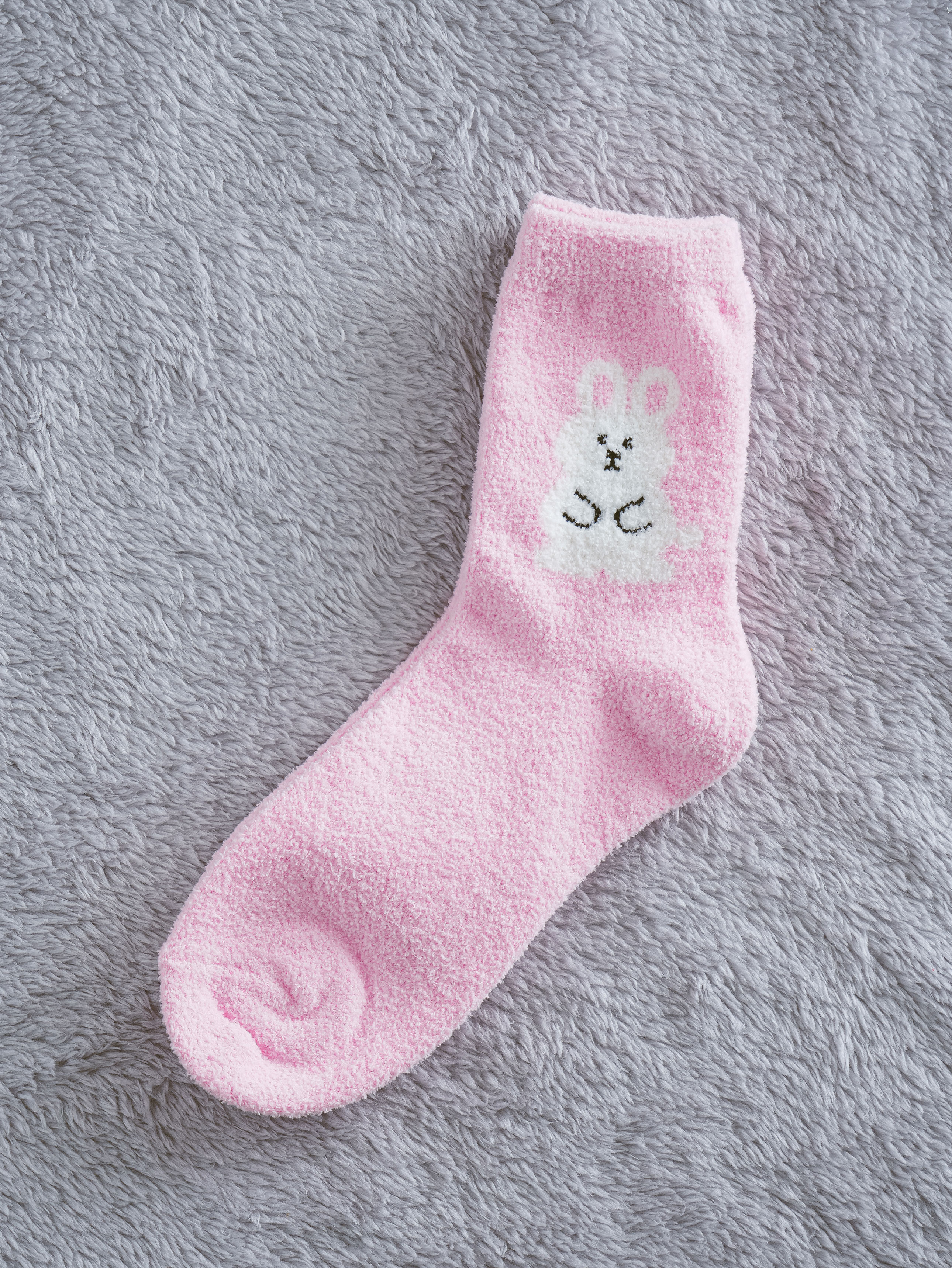 Пушистые носки Kikiya Socks Animal Friends (розовый)