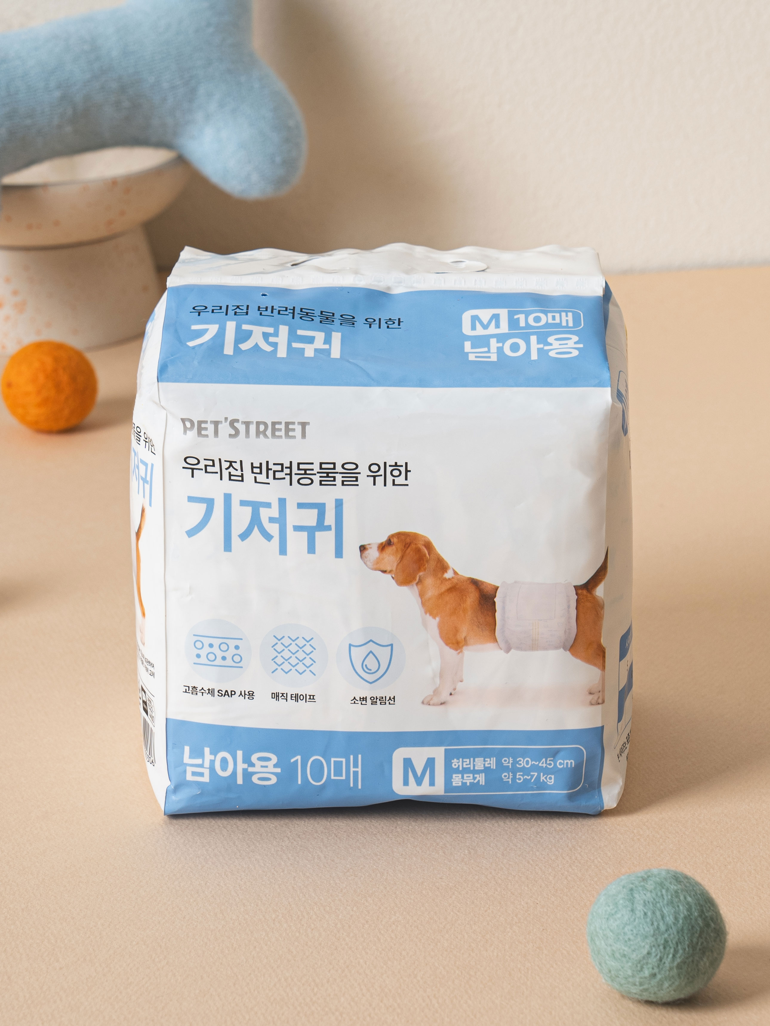 [펫] 반려동물 남아용 기저귀 10매입 M