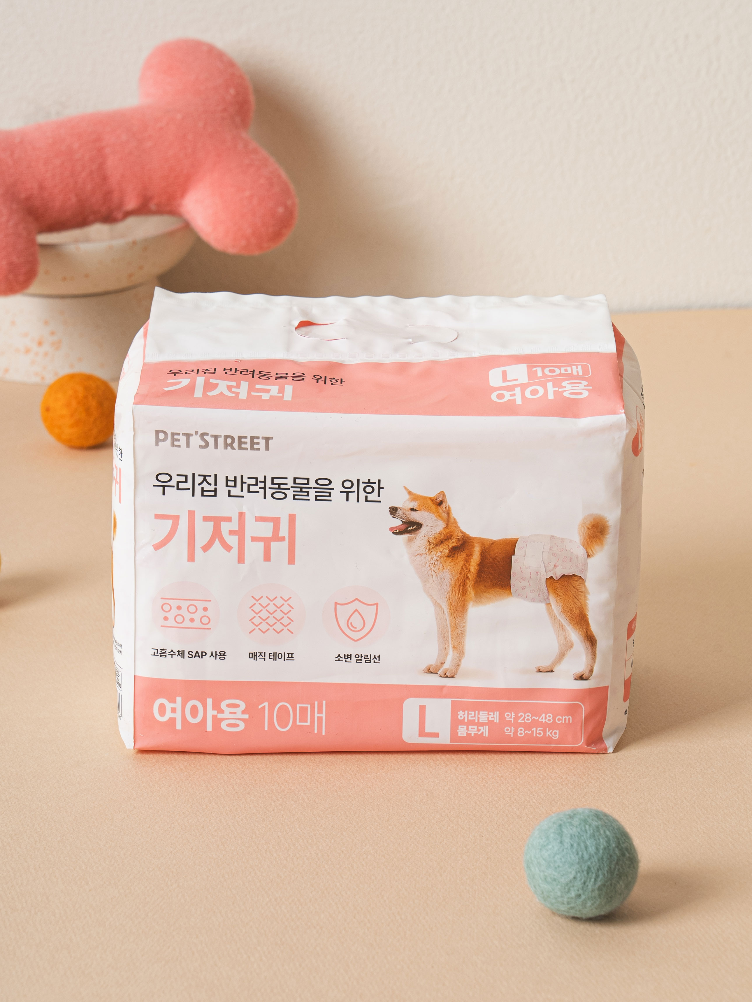 [펫] 반려동물 여아용 팬티 기저귀 10매입 L