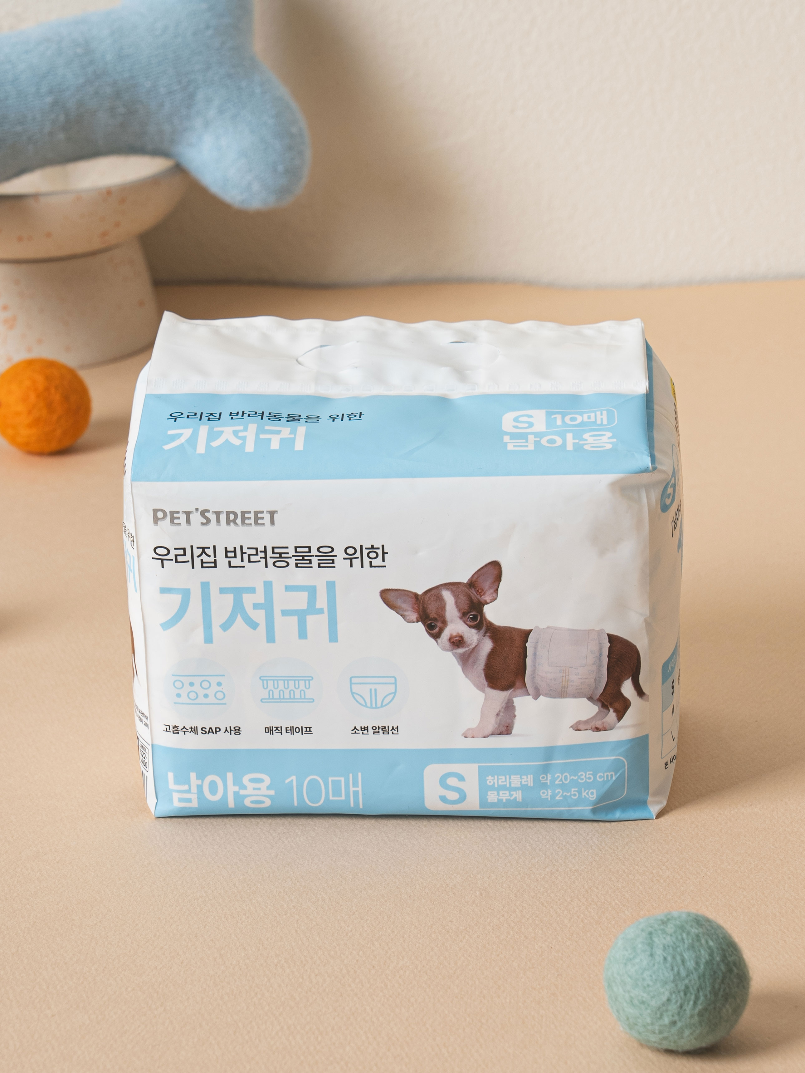 [펫] 반려동물 남아용 기저귀 10매입 S