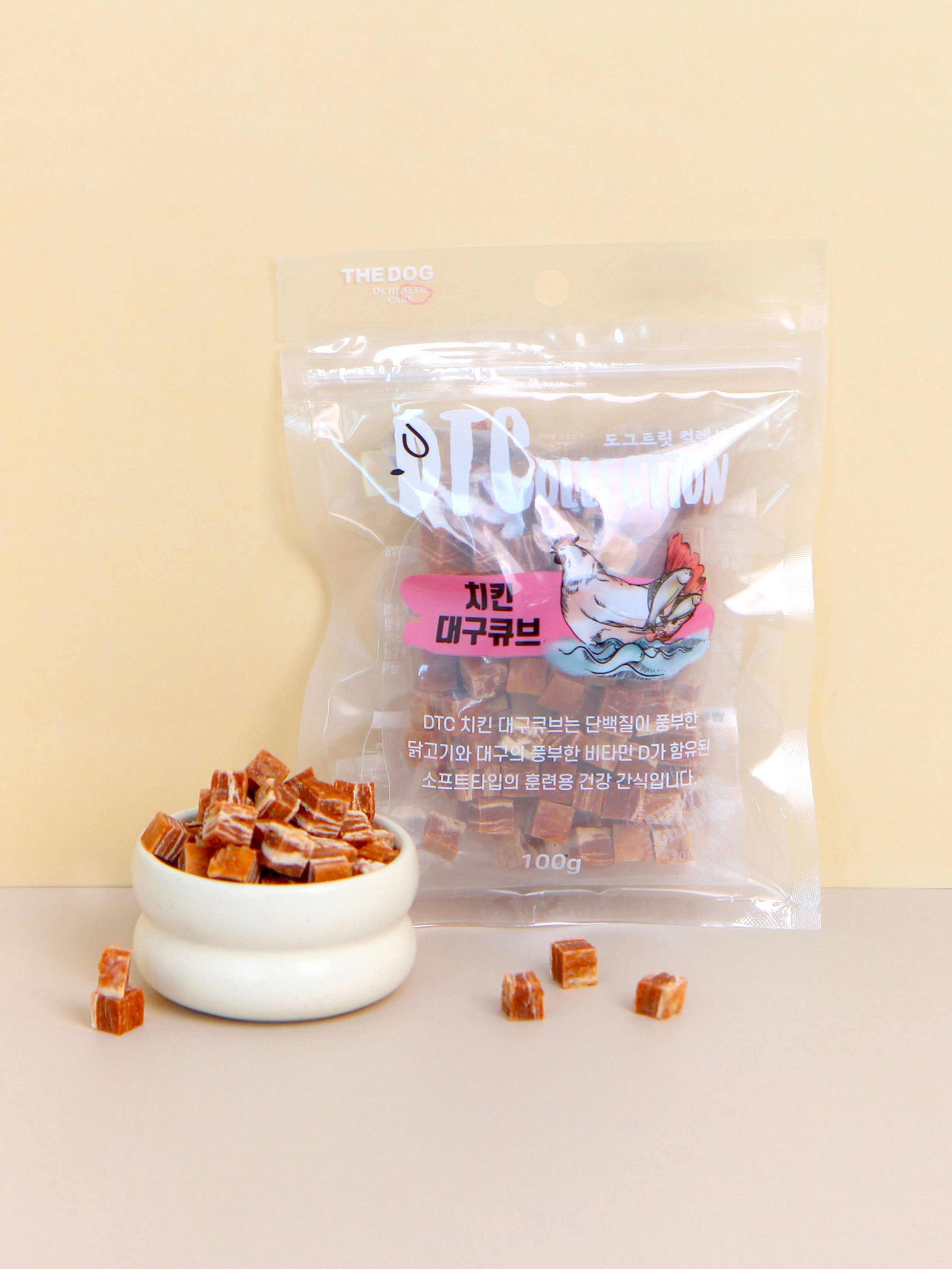 [펫] 더독 치킨 대구 큐브 100 g