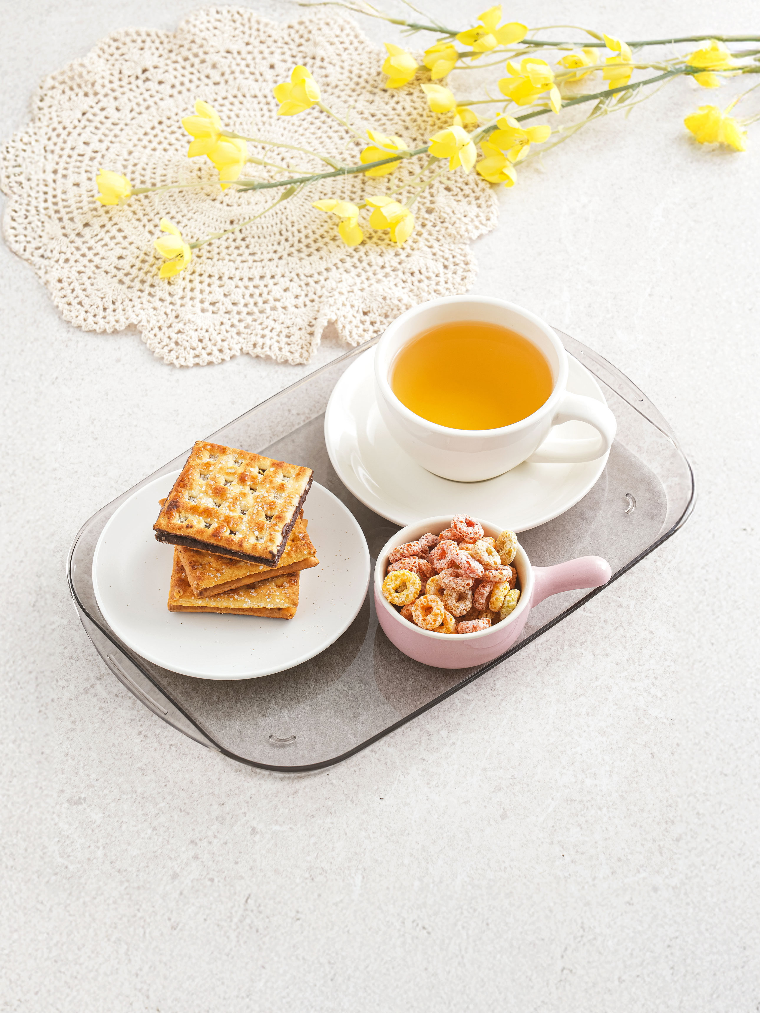 Поднос с ручками Teatime серый