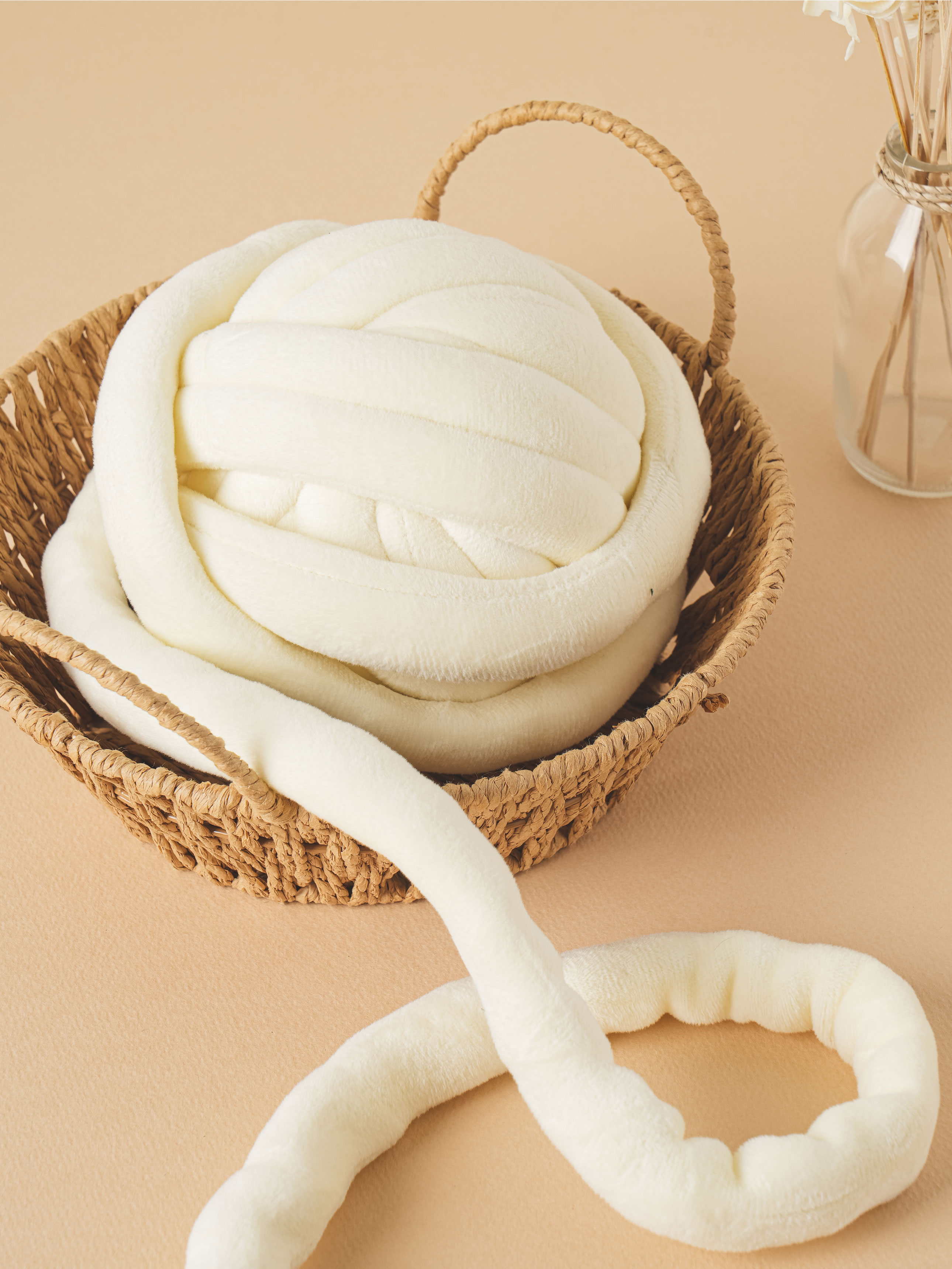 벨벳 빅 핸드니팅 뜨개실 250 g 아이보리