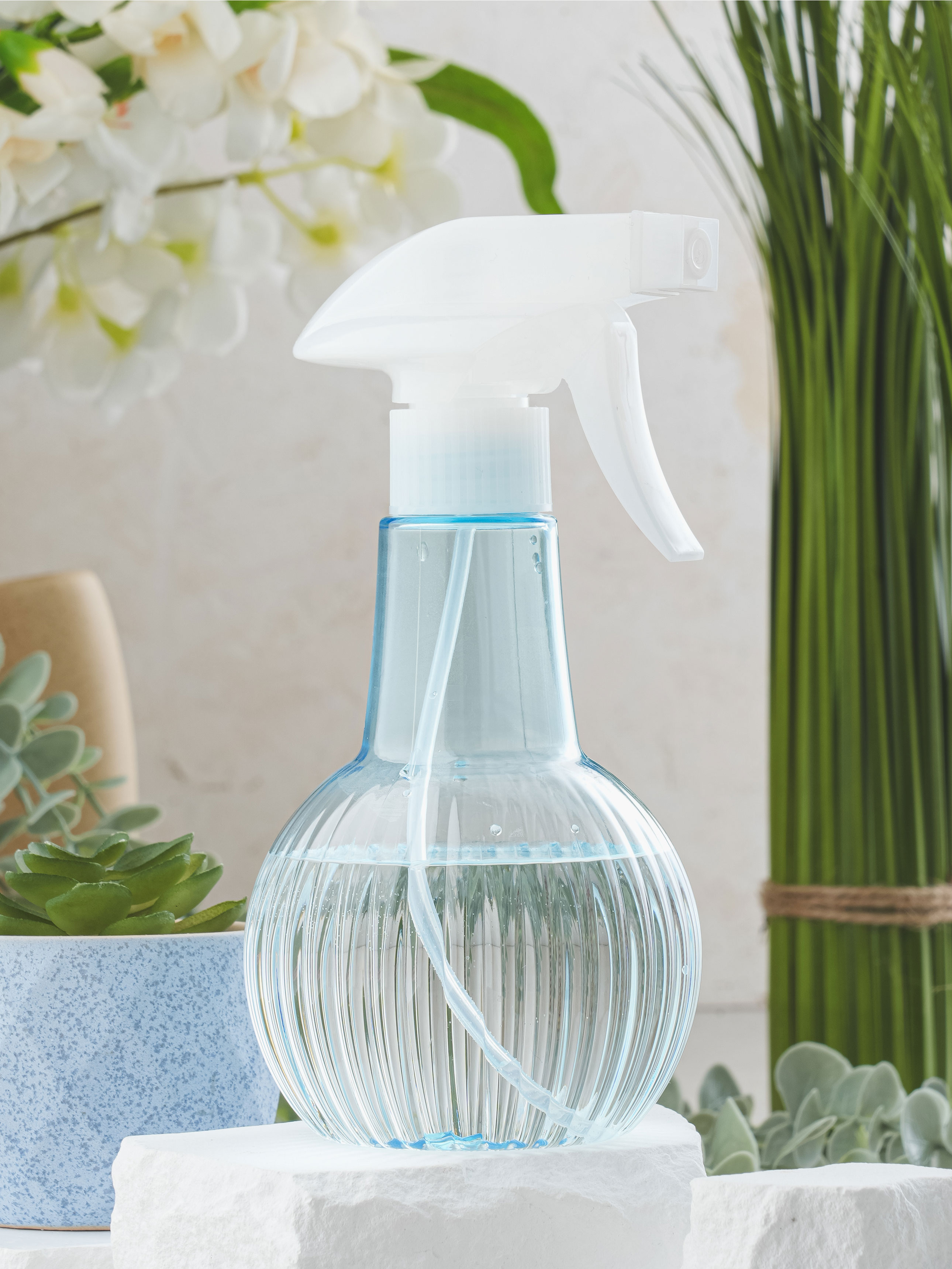 원형 스트라이프 분무기 380 ml 블루