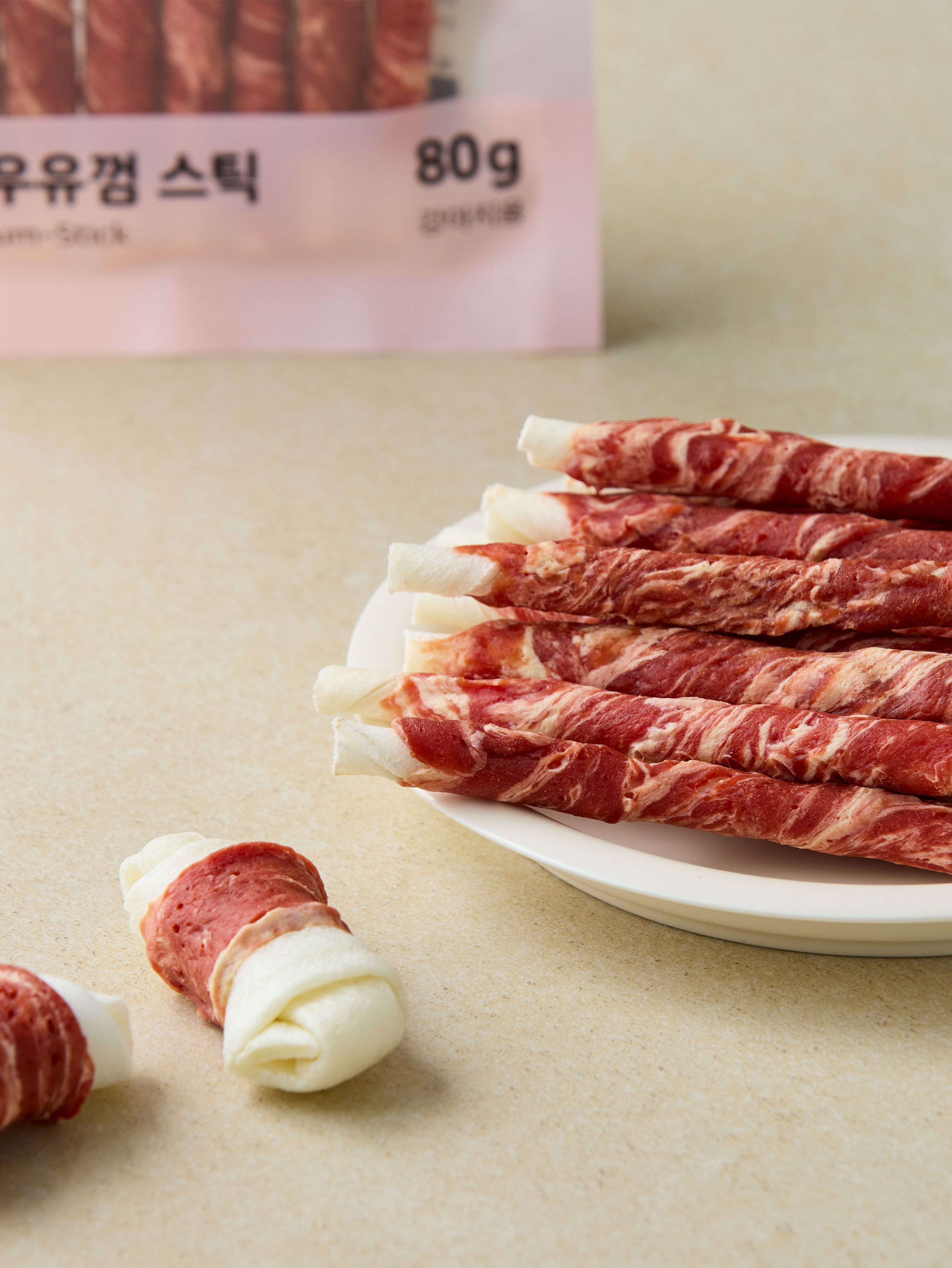 [펫] 띵크 유어 독 티스 우유껌 스틱 80 g 소고기