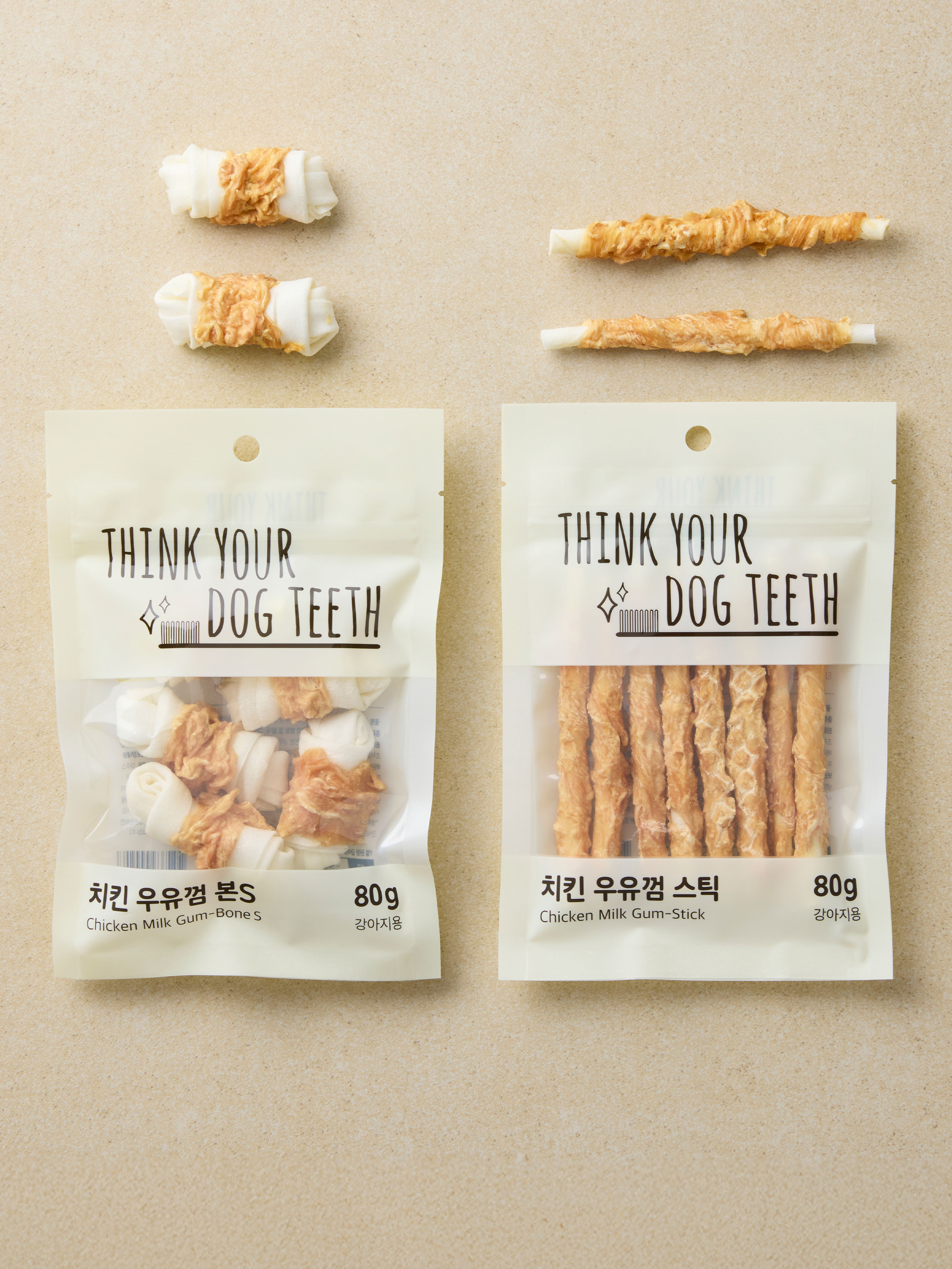 [펫] 띵크 유어 독 티스 우유껌 스틱 80 g 치킨