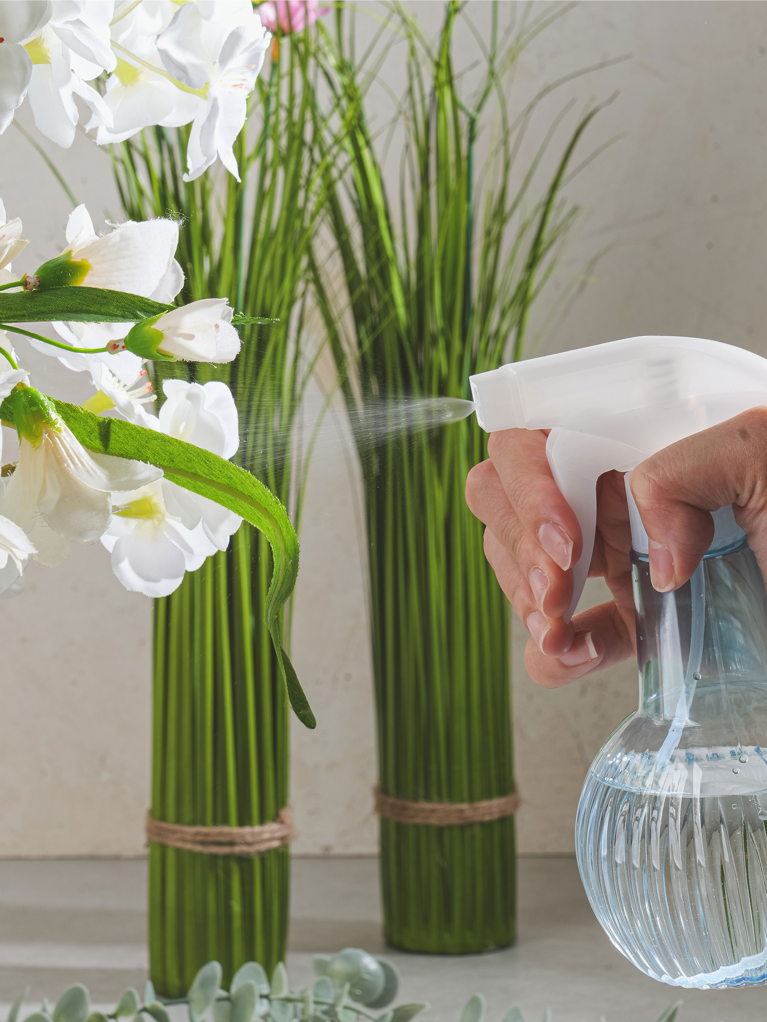 원형 스트라이프 분무기 380 ml 블루