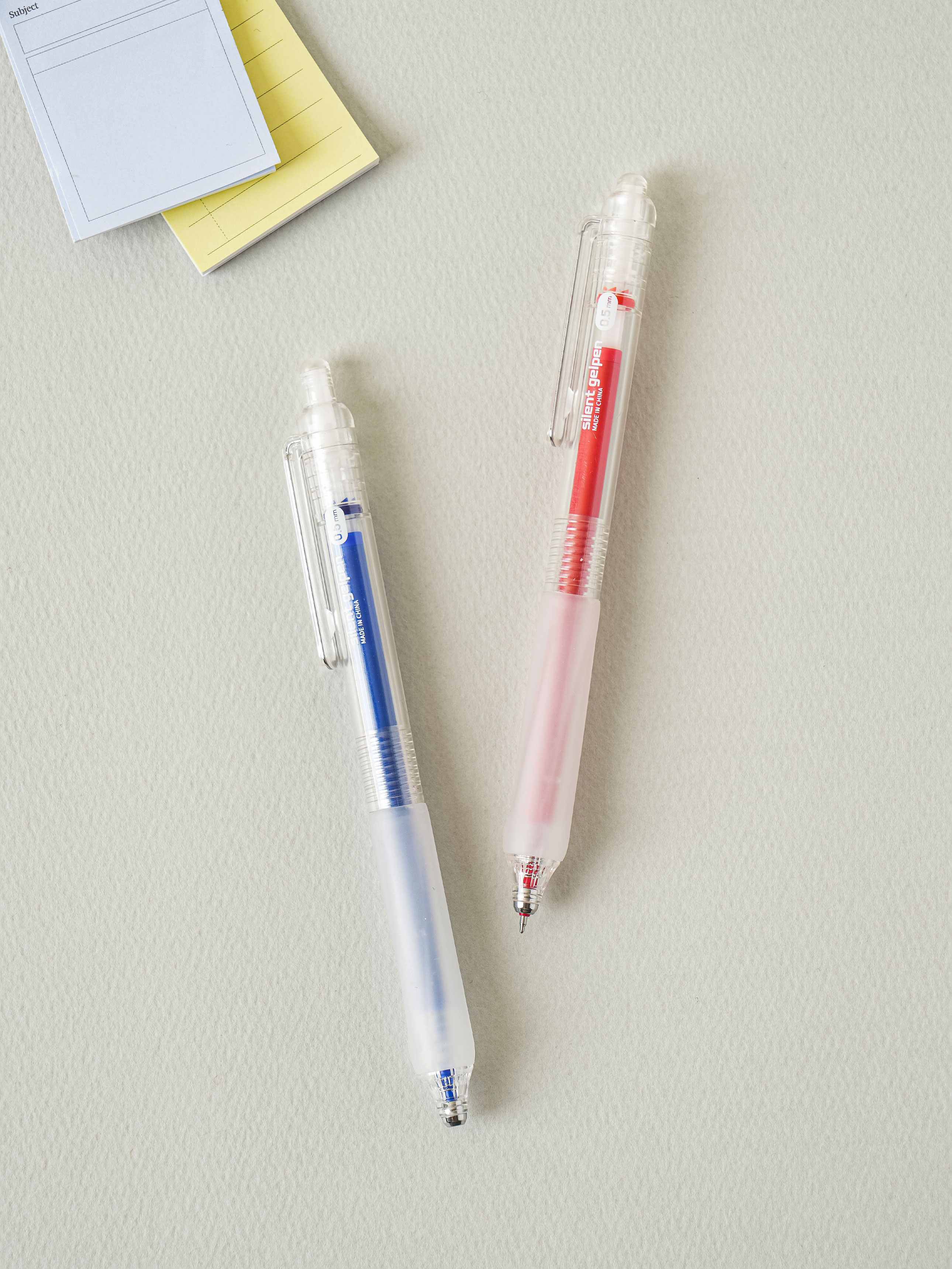 무소음 노크 젤 펜 0.5 mm 2개입 청적
