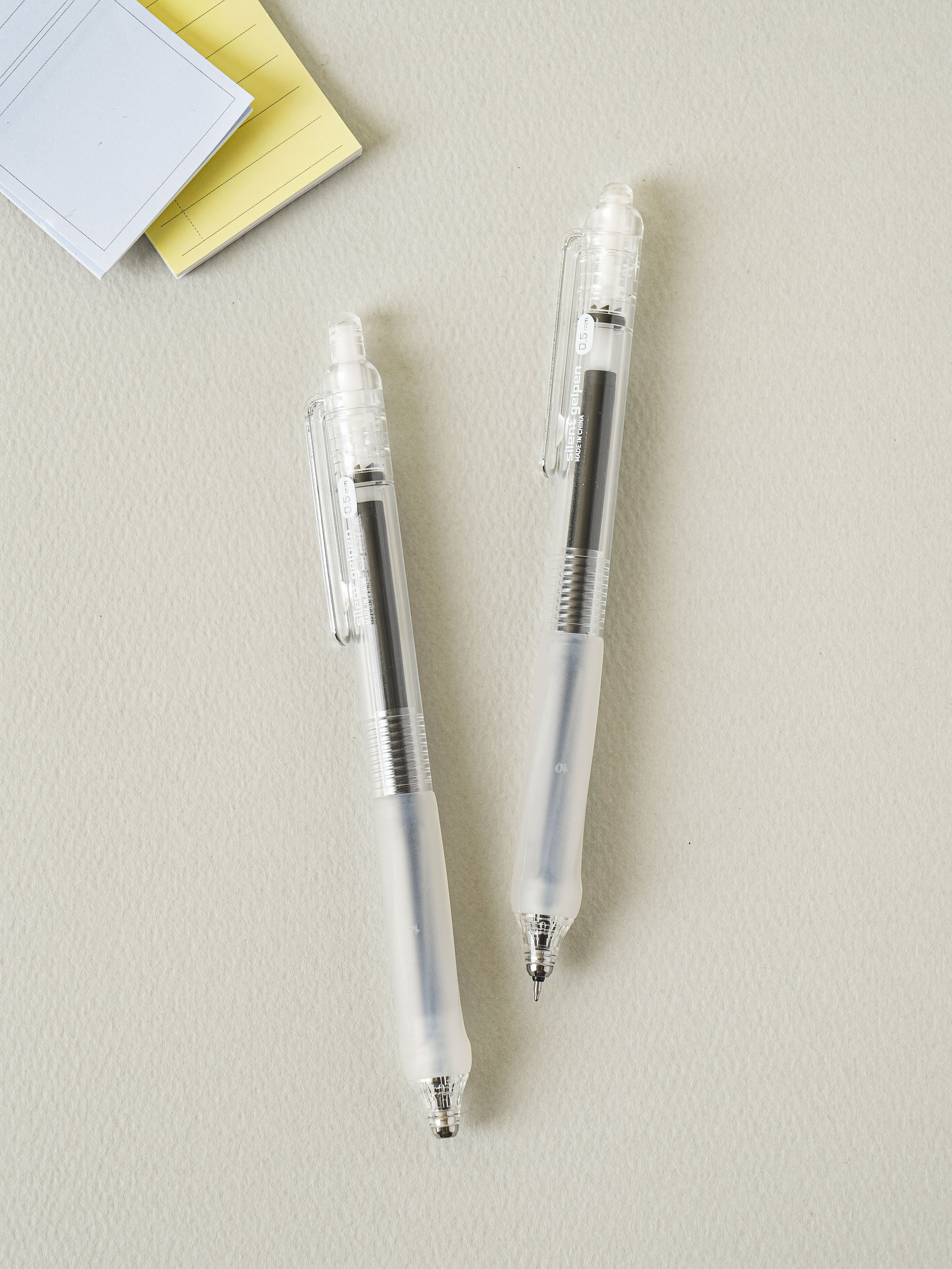 무소음 노크 젤 펜 0.5 mm 2개입 검정