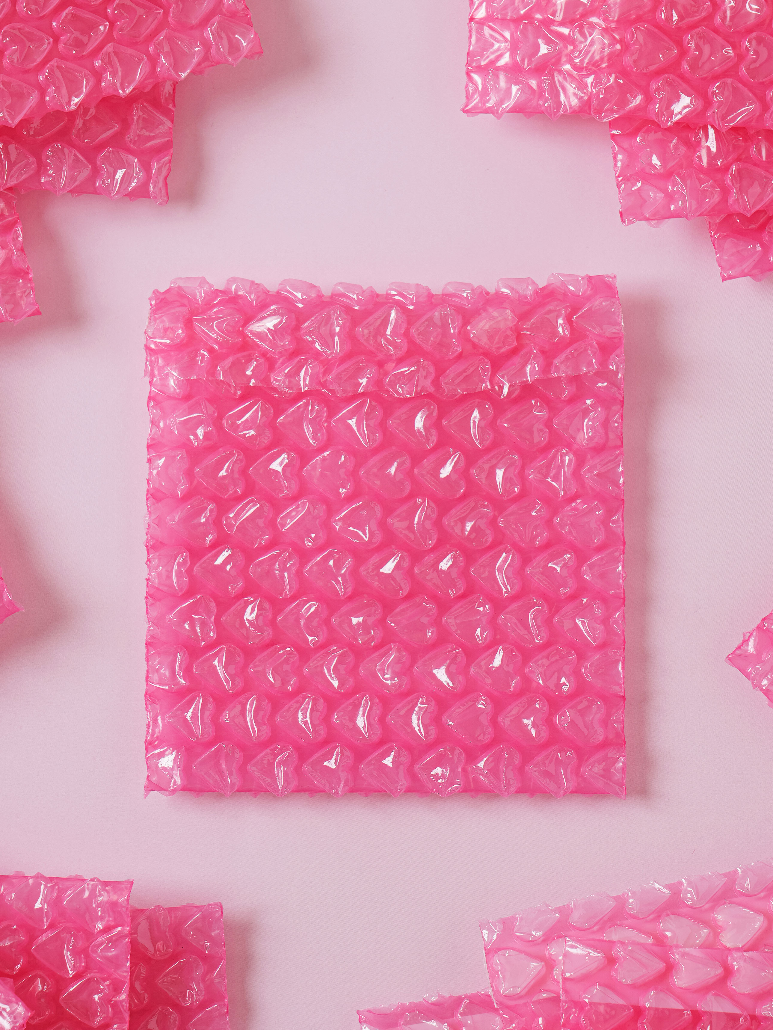하트 에어캡 봉투 10 X 10 cm 16매입 진핑크