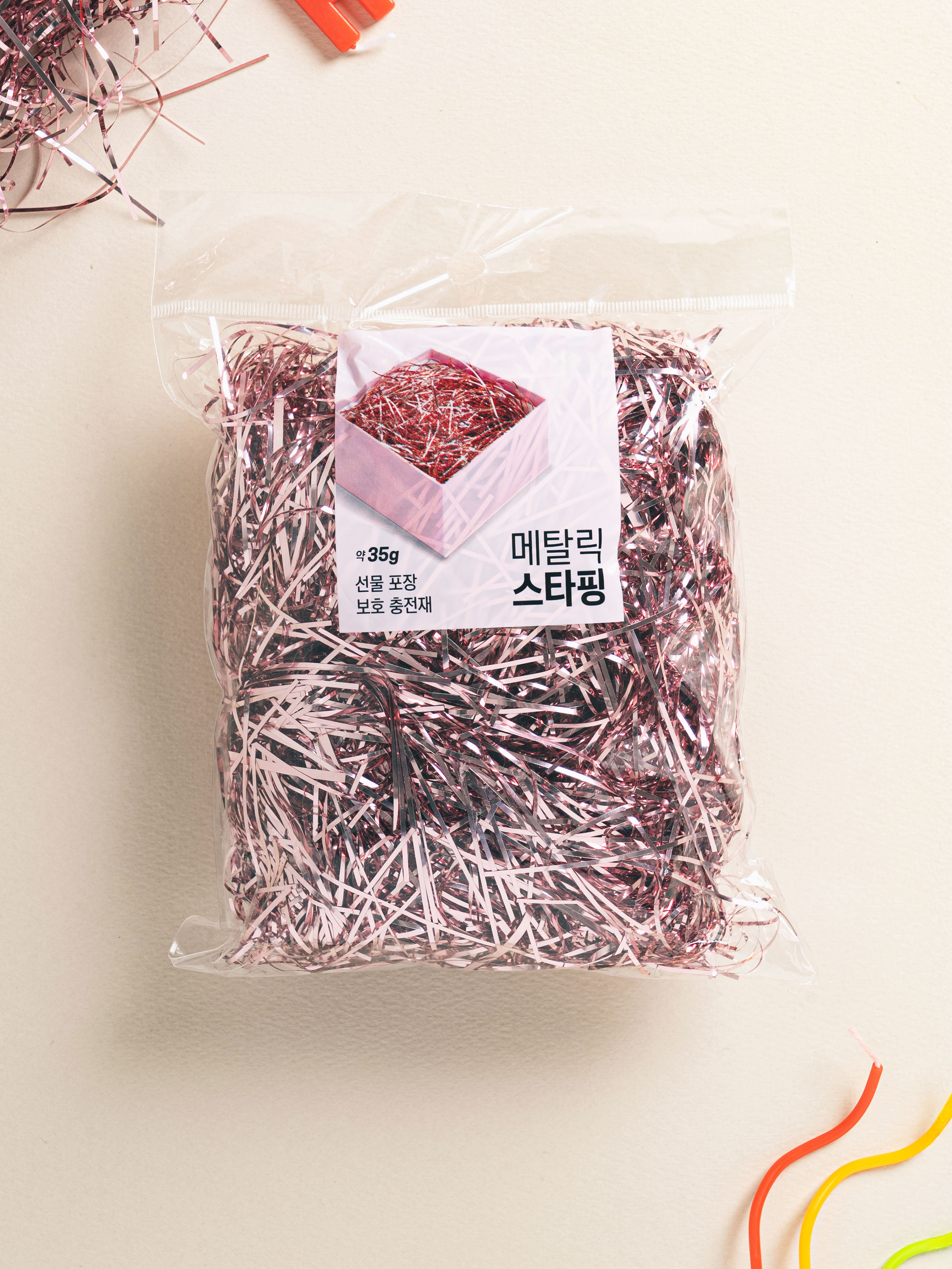 다이소 메탈릭 스타핑 35 g 로즈골드