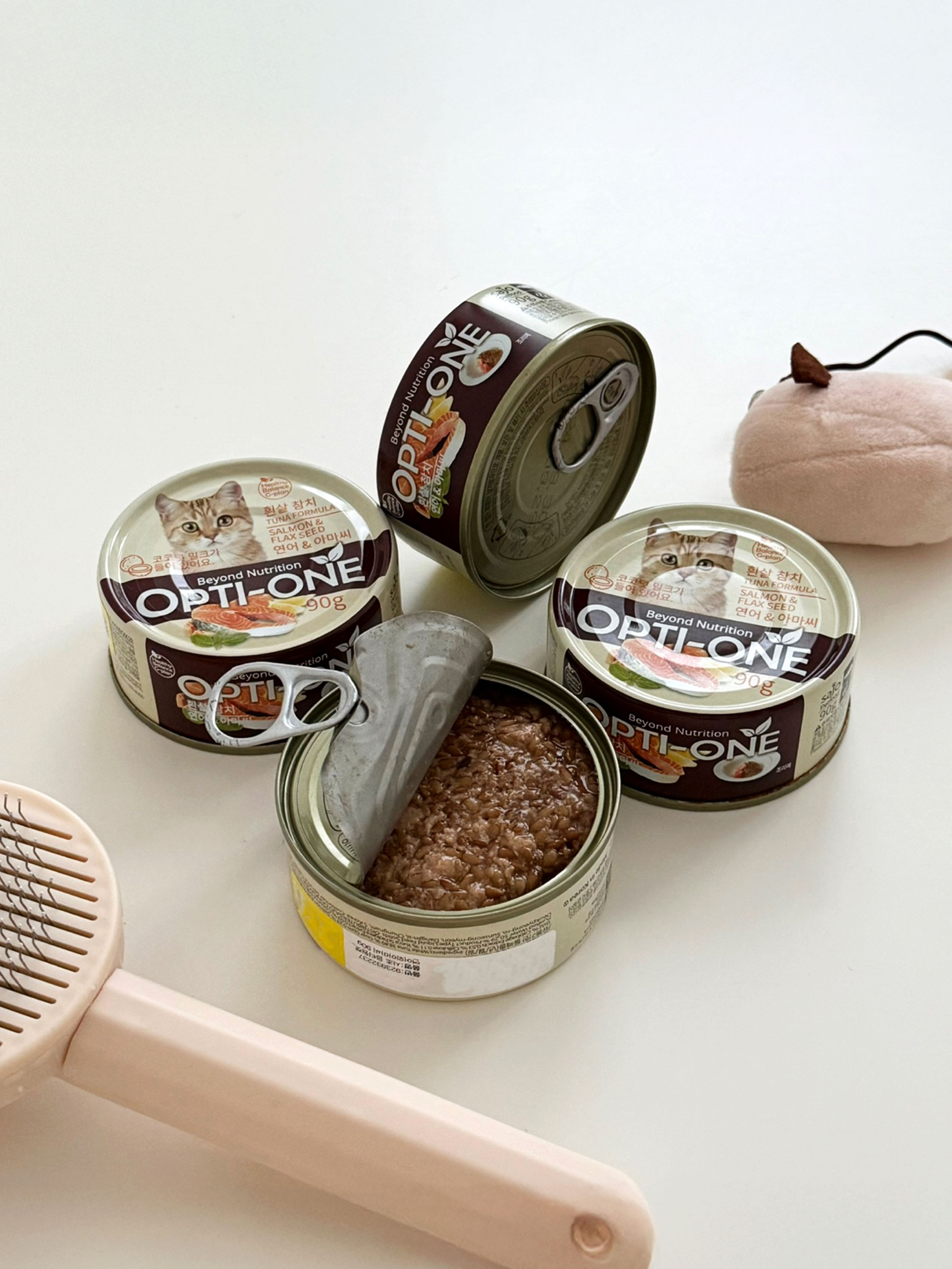[펫] 사조 옵티원 캣 90 g 연어와 아마 씨