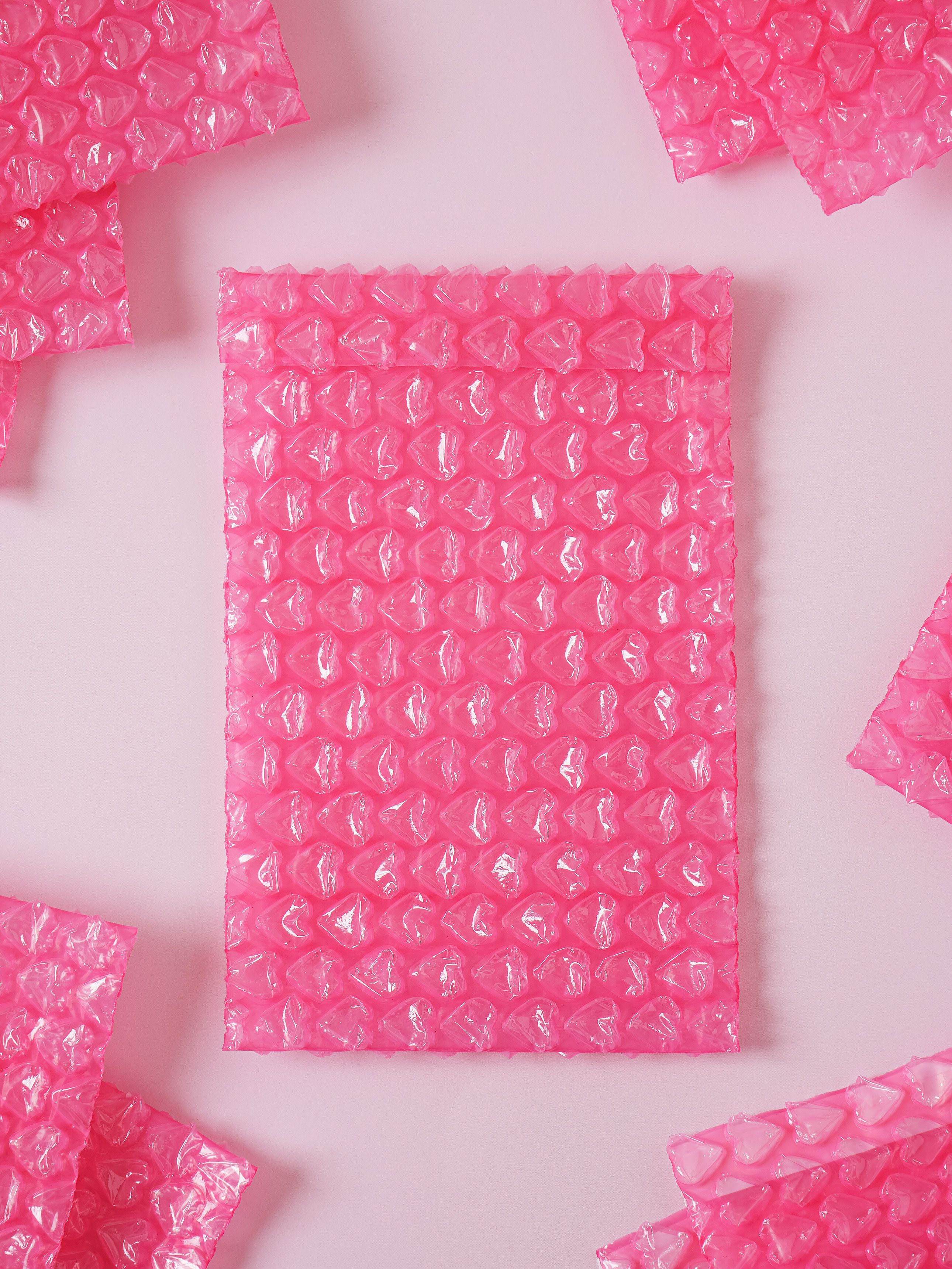 하트 에어캡 봉투 10 X 15 cm 12매입 진핑크
