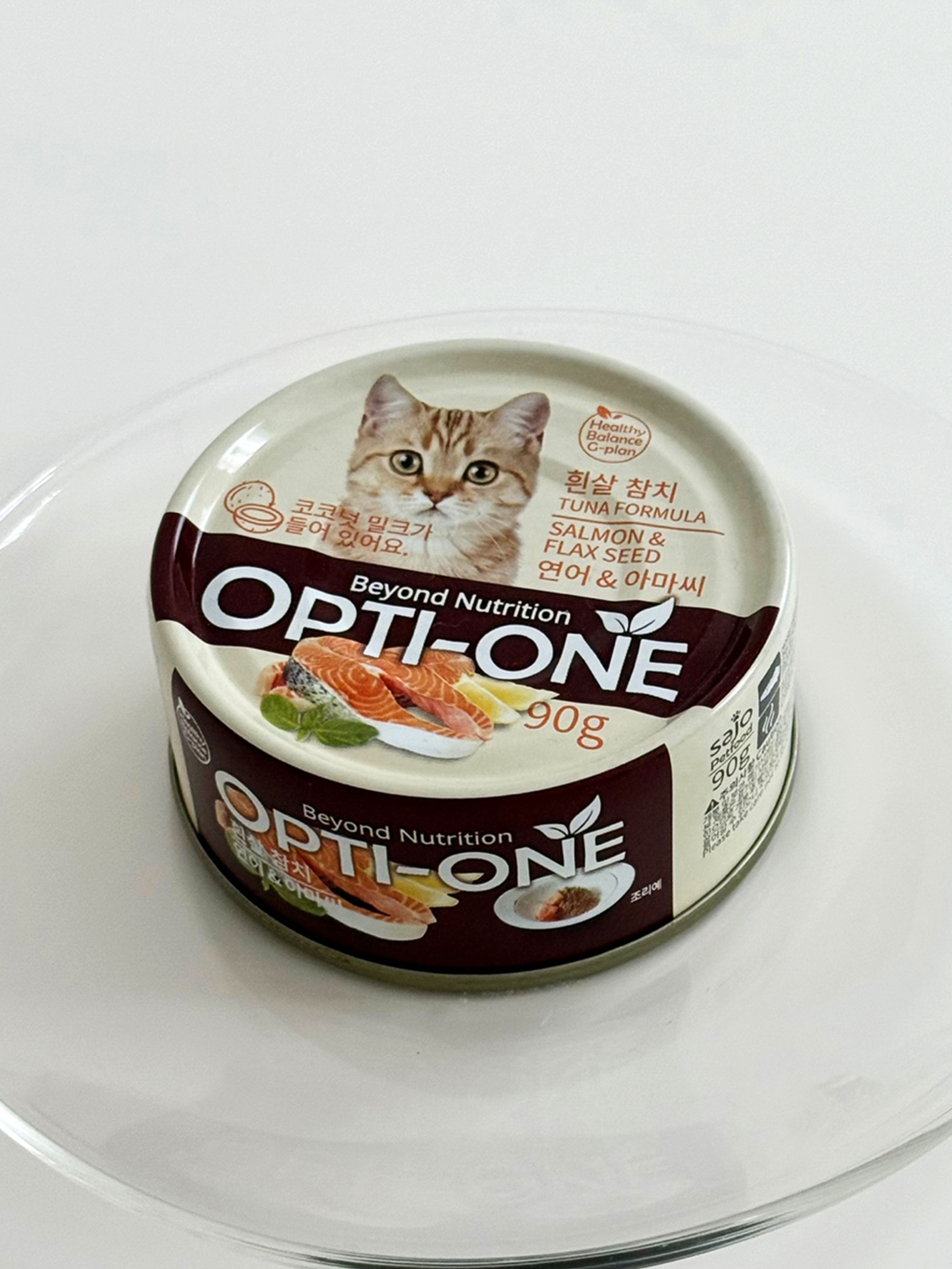 [펫] 사조 옵티원 캣 90 g 연어와 아마 씨
