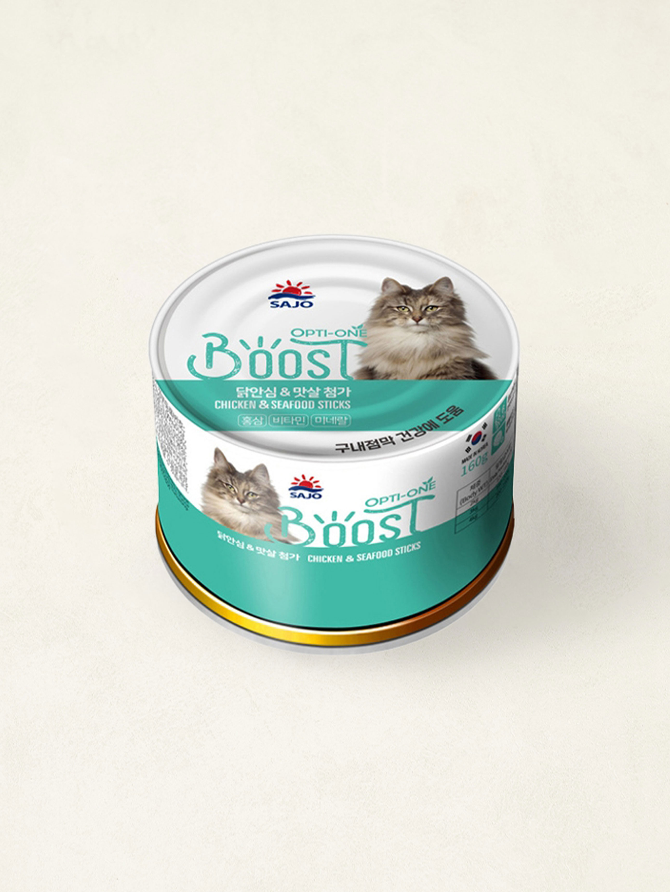 [Питомец] Sajo Opti-One Boost Cat 160 г филе курицы и краб. палочка