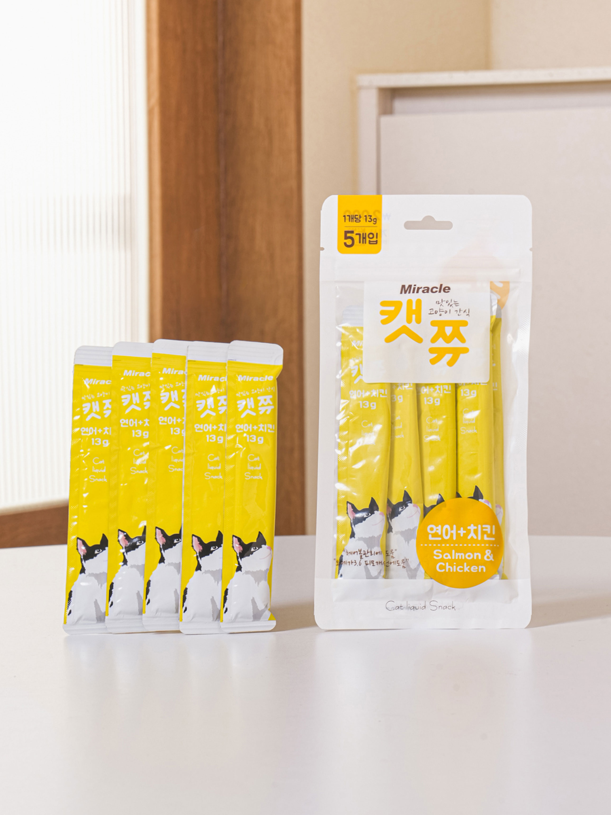 [펫] 캣쮸 스틱 5개입 연어＆치킨