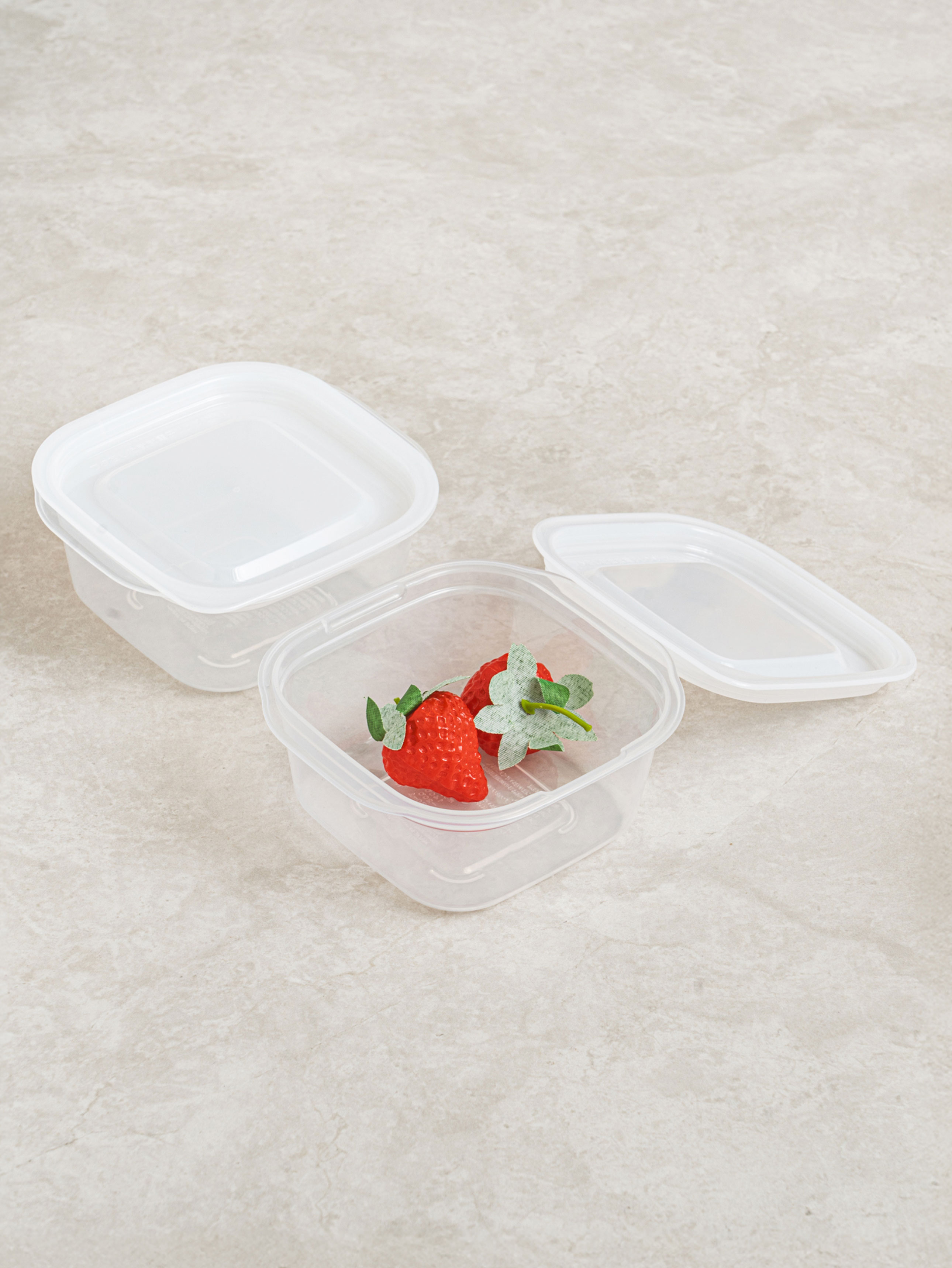 일본제 간편 보존 용기 정사각 270 ml 2개입 화이트