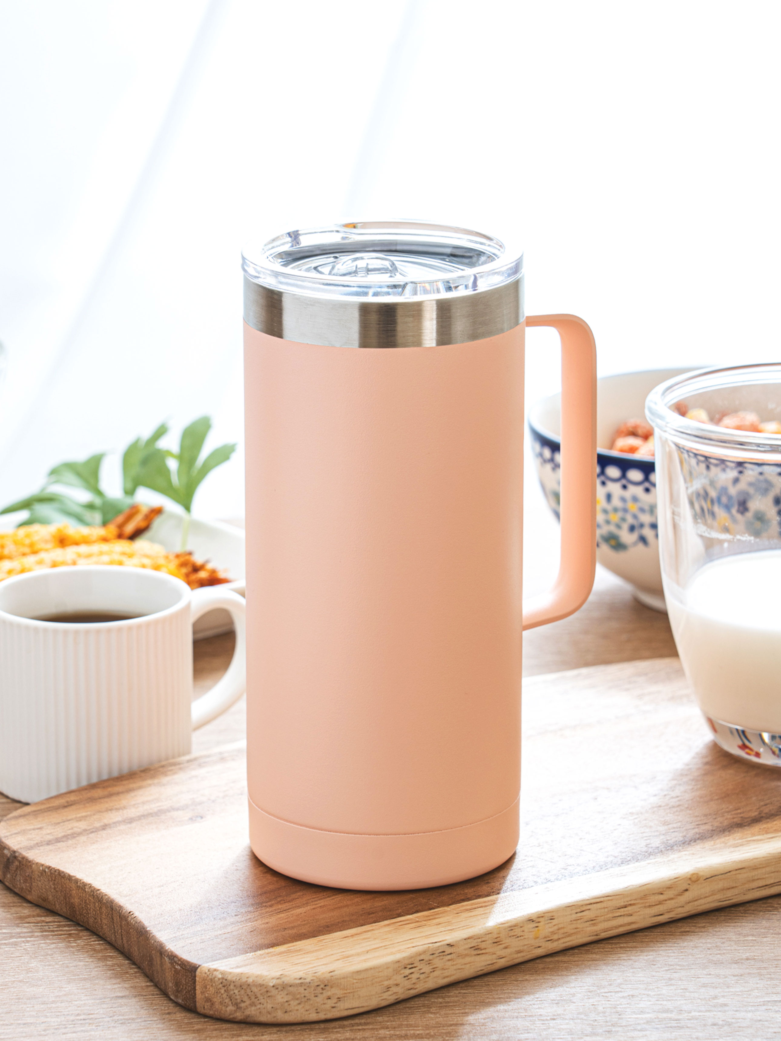 일반 손잡이 텀블러 500 ml 핑크