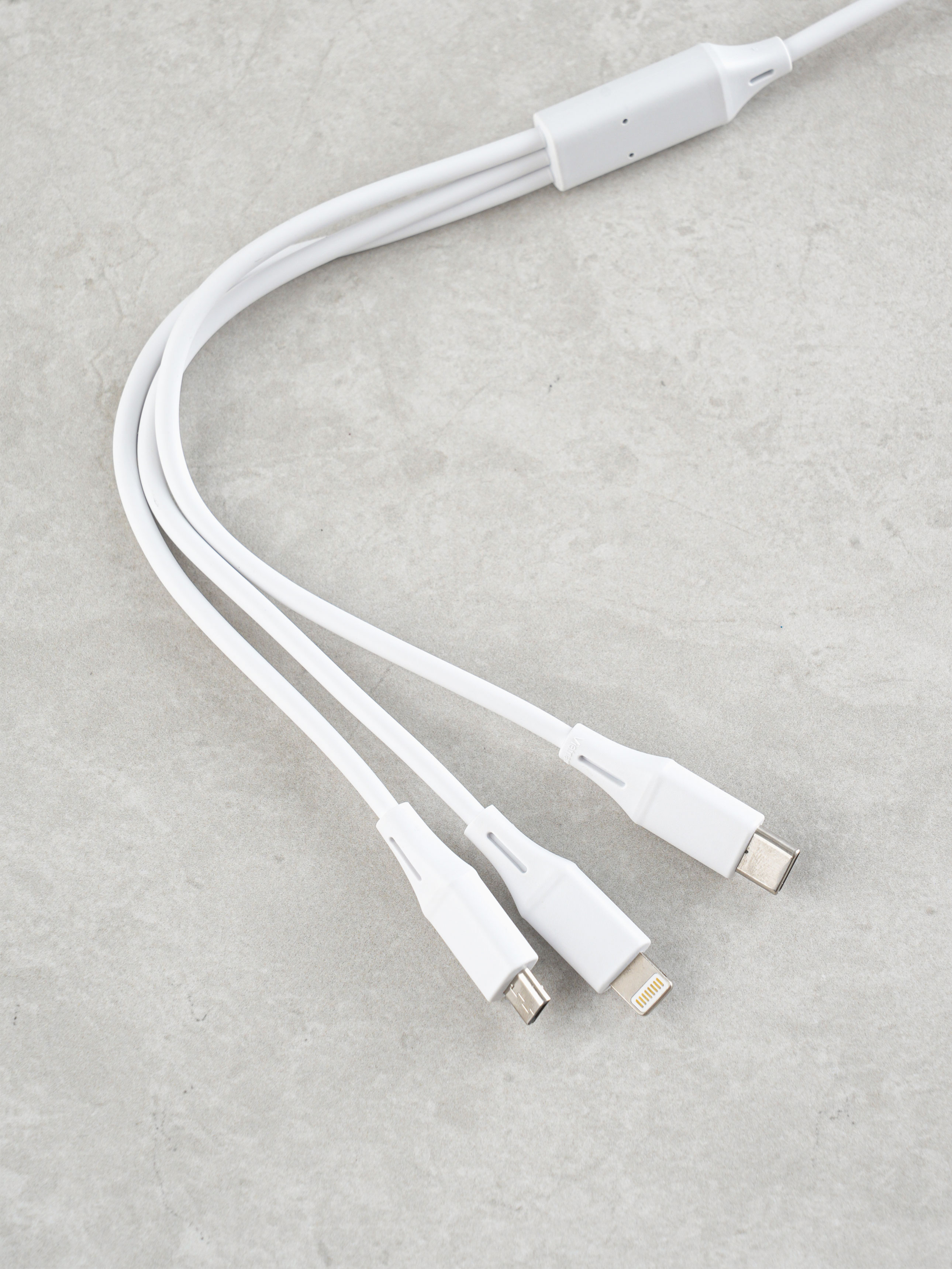 Кабель 3in1 USB-A to Micro/Lightning/Type-C 1.2 м белый