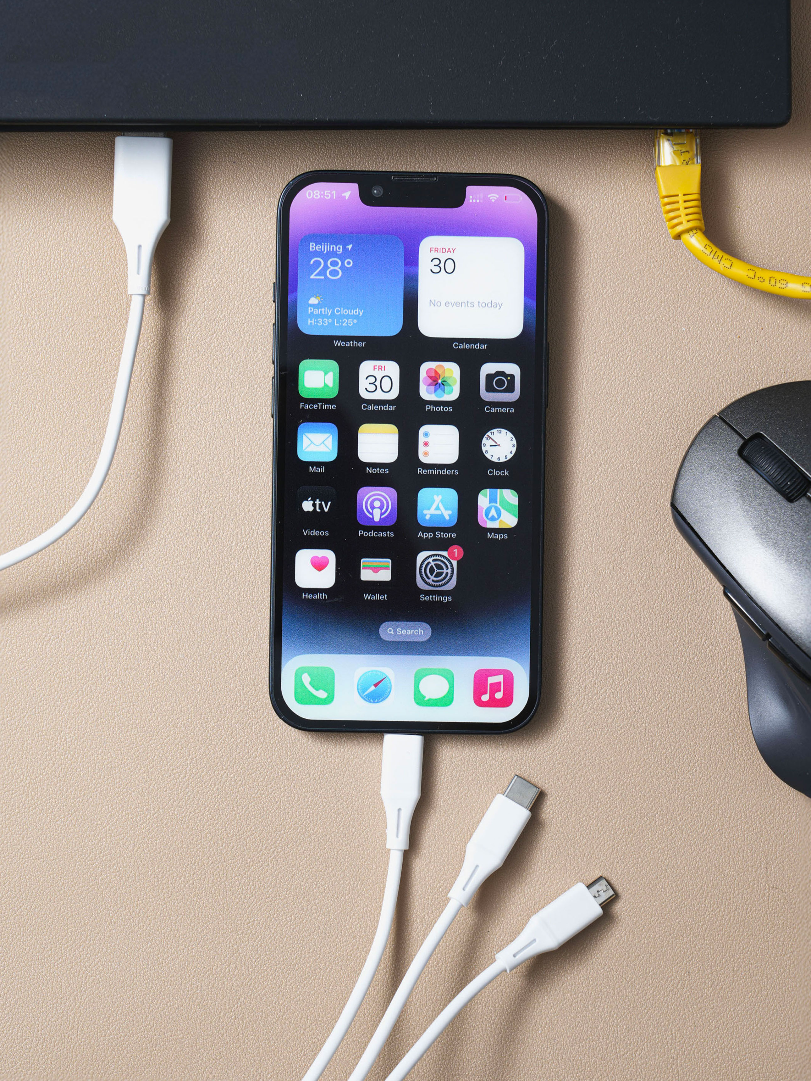 Кабель 3in1 USB-A to Micro/Lightning/Type-C 1.2 м белый